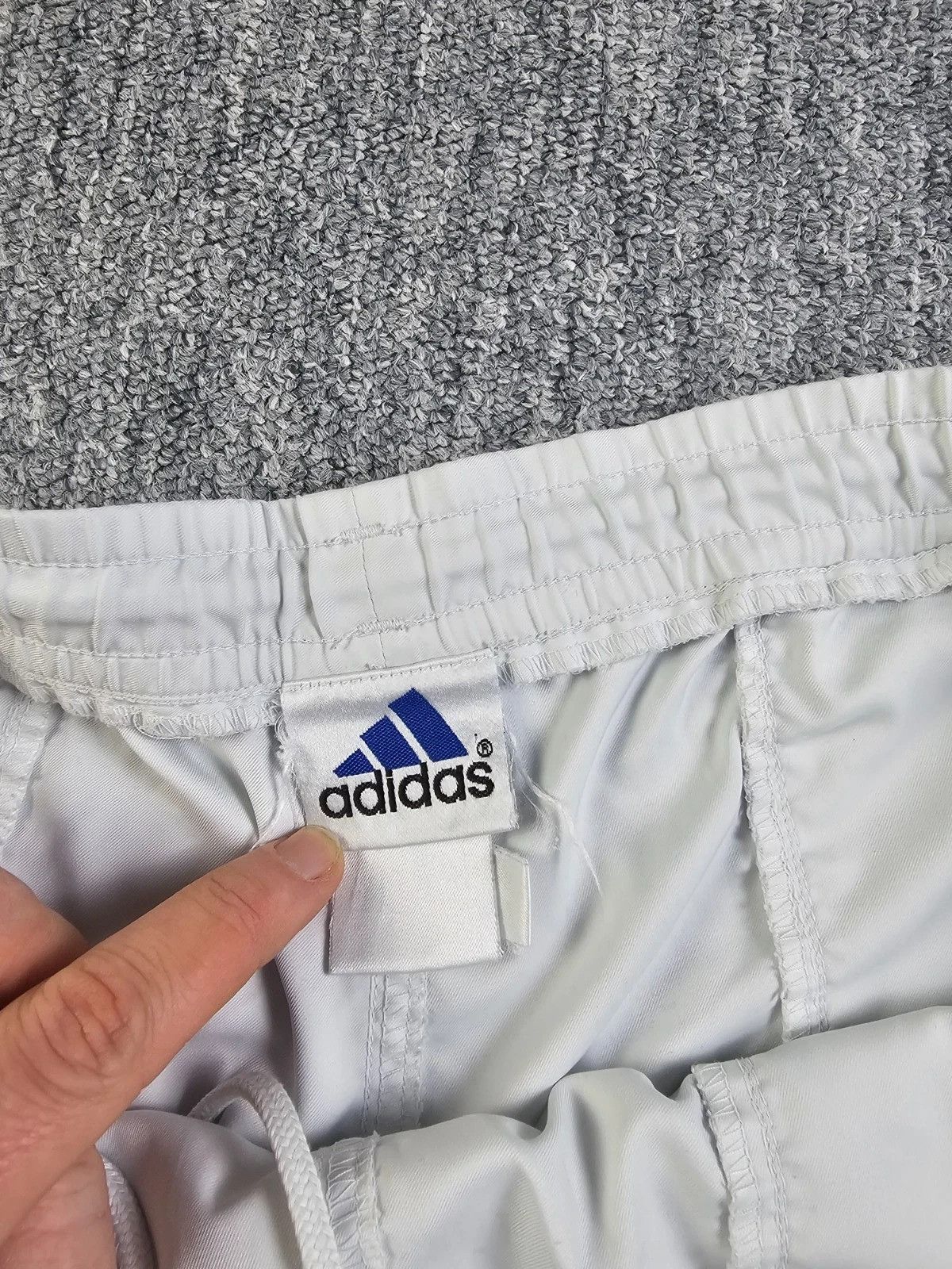 Adidas Adidas Vintage 90s Nylon Athletic Shorts Gray 3 Stripe XL Size US 39 - 5 Thumbnail