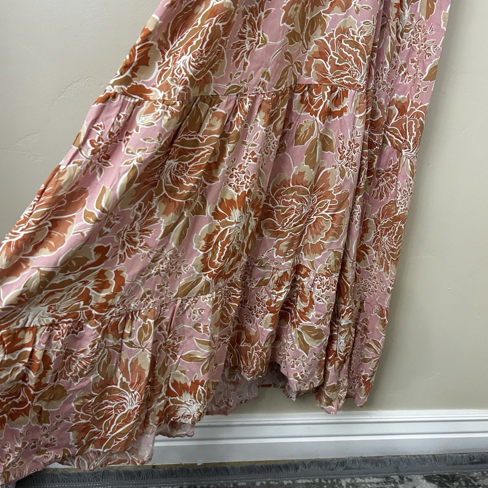 Other Women's Zesica Peach Floral Halter Maxi Sundress Sz L Size L / US 10 / IT 46 - 5 Thumbnail
