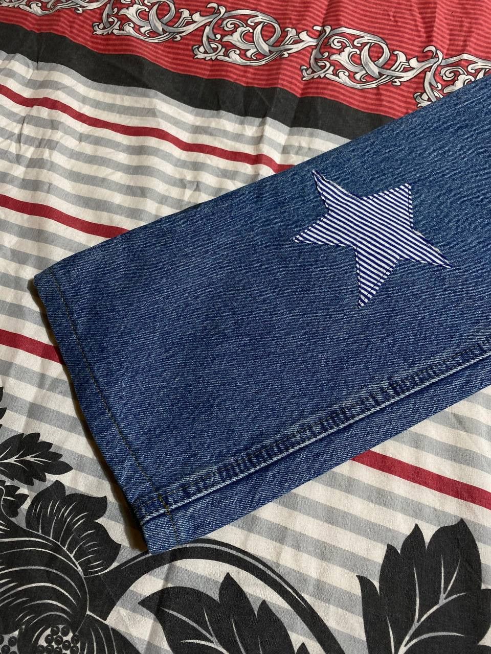 Japanese Brand Distressed Dirty Patchwork Flared Denim Jeans Crush Faded Size US 32 / EU 48 - 19 Thumbnail