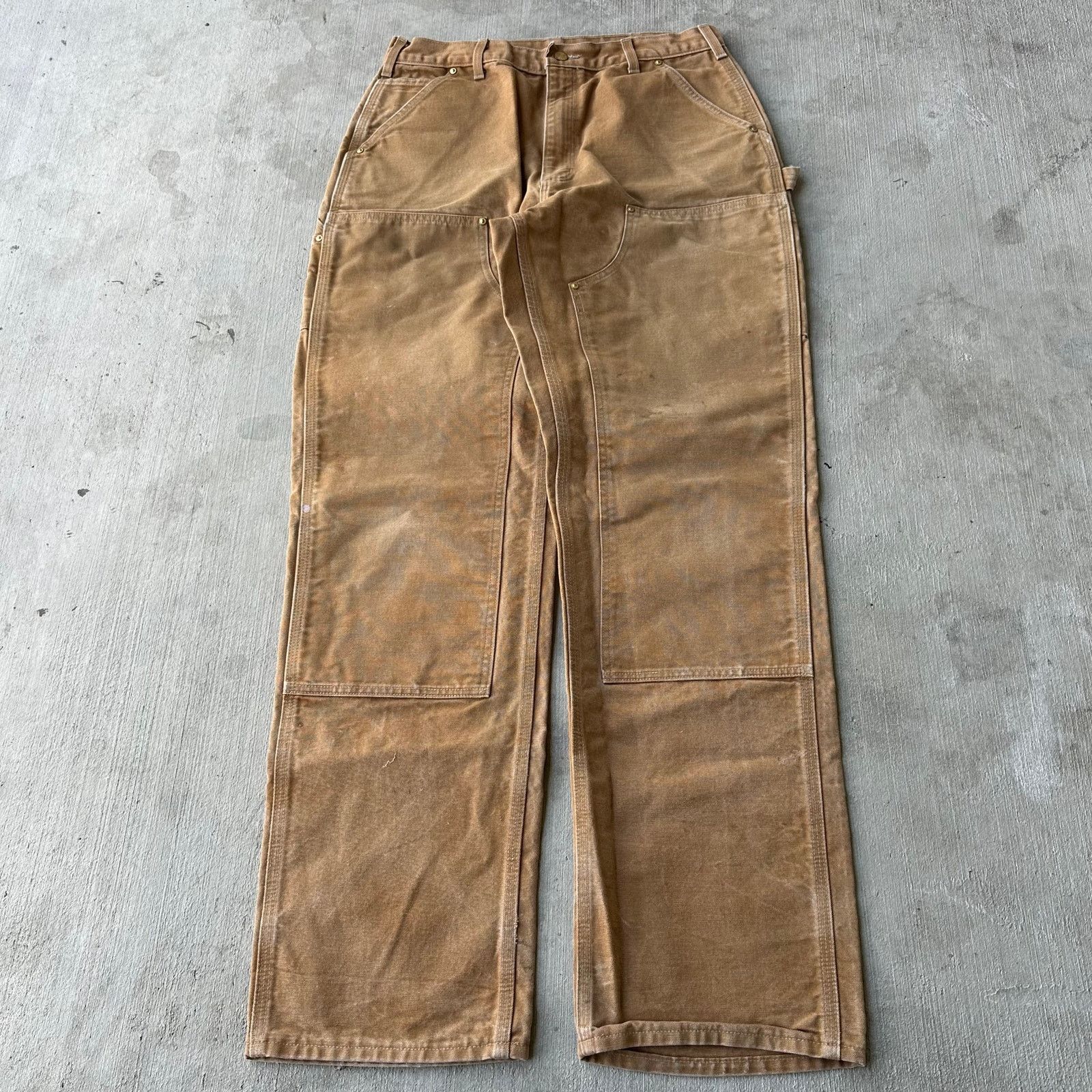 Carhartt × Vintage Carhartt brown double knee work wear carpenter pants 30x35 Size US 30 / EU 46 - 1 Thumbnail