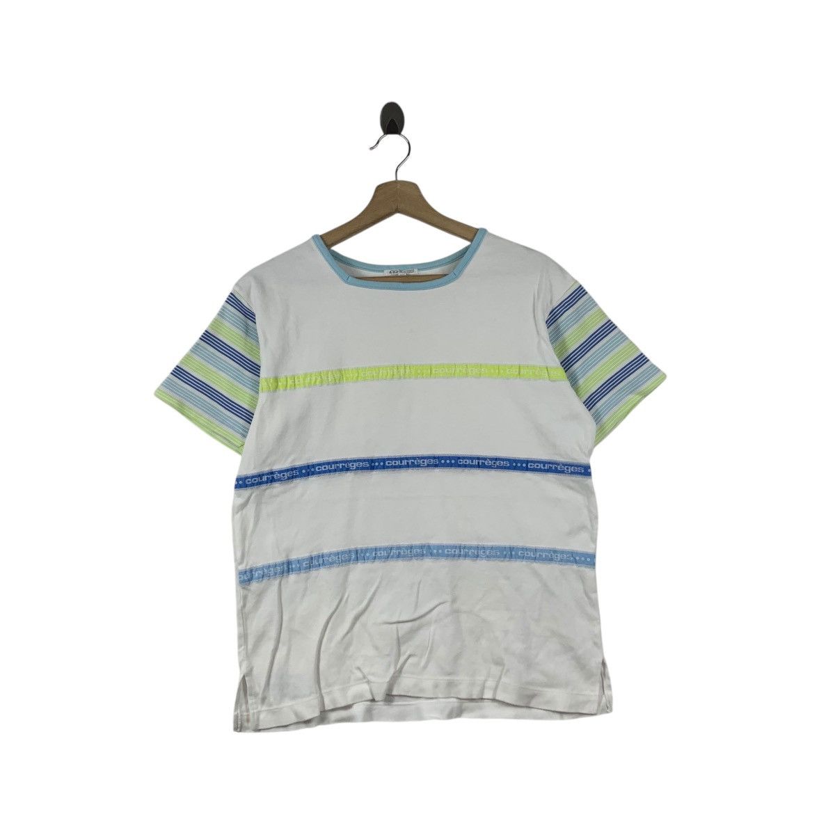 Courreges Vintage COURREGES PARIS Sport Futur Monogram Tee Shirt Size S / US 4 / IT 40 - 1 Thumbnail