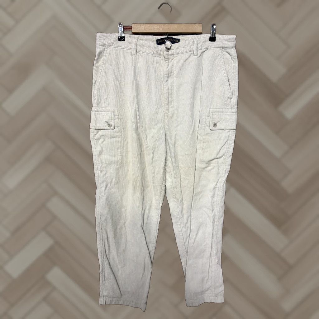 Tommy Hilfiger VINTAGE Tommy Hilfiger Pants Mens 38x32 Beige Baggy Cargo Corduroy Y2K Size US 38 / EU 54 - 1 Thumbnail