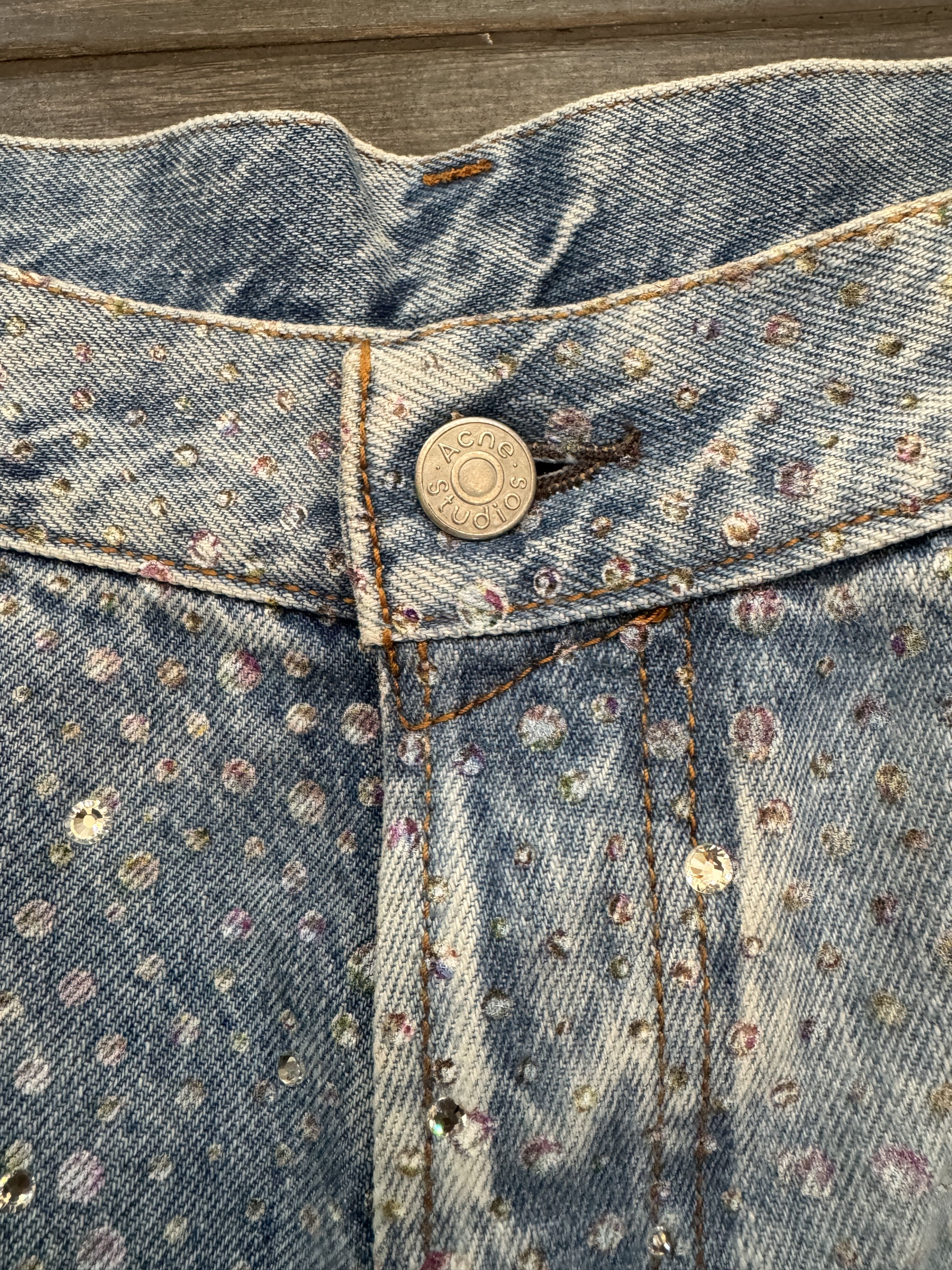 Acne Studios 2023F FN Vegas Rhinestone Super Baggy Denim Size US 34 / EU 50 - 6 Thumbnail