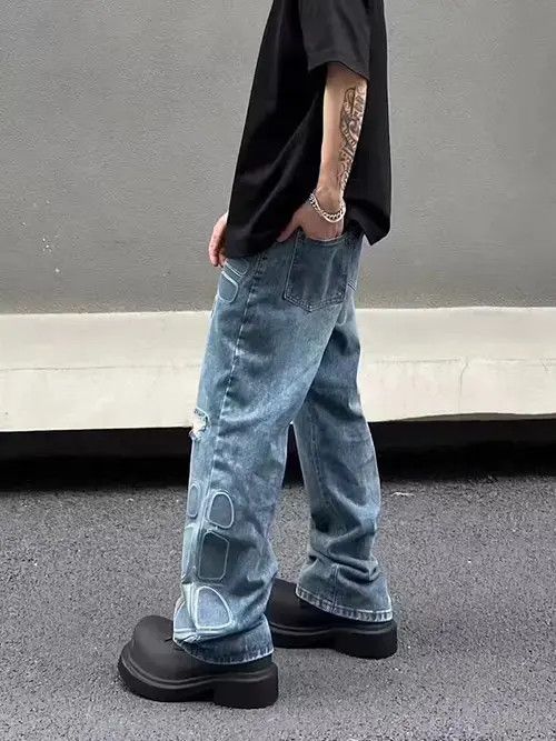Japanese Brand × Jean High street washed distressed armor ripped jeans Size US 32 / EU 48 - 3 Thumbnail