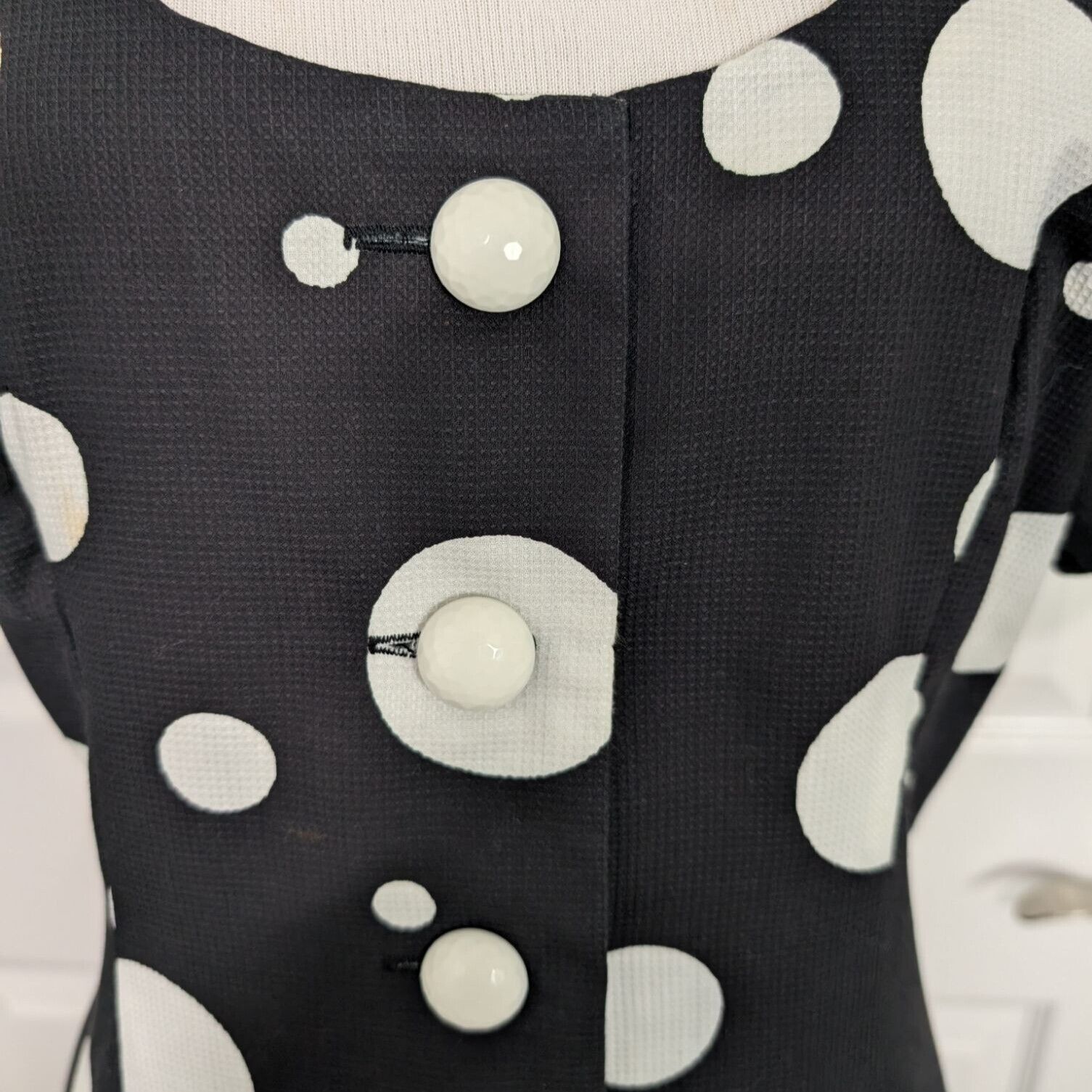 Other Vintage 80s Victor Costa Polka Dot Dress Womens Size 8 Black Size M / US 6-8 / IT 42-44 - 4 Thumbnail