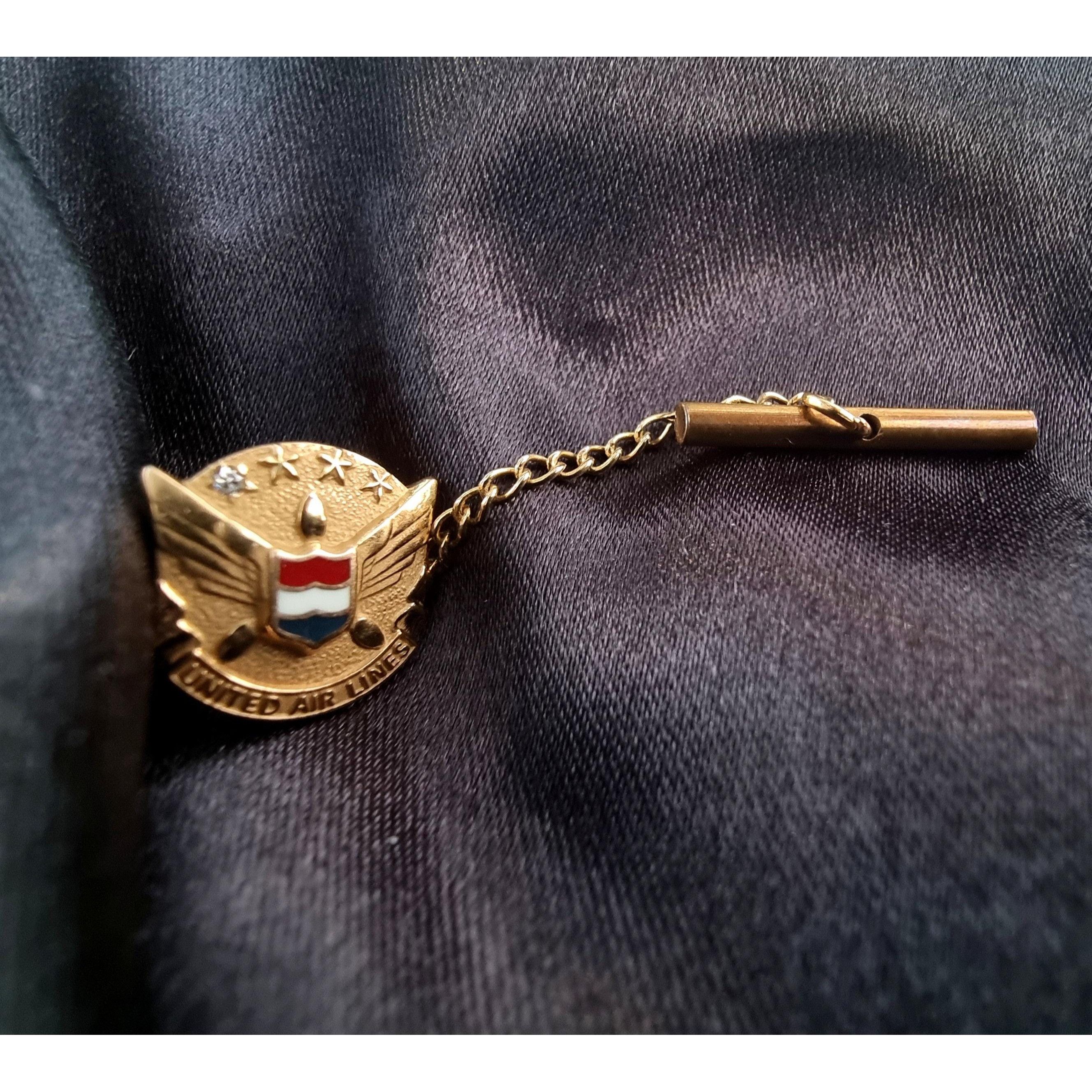 Vintage Vintage United Airlines 1/10 10K Gold Lapel Tie Tack Pin Size ONE SIZE - 3 Thumbnail