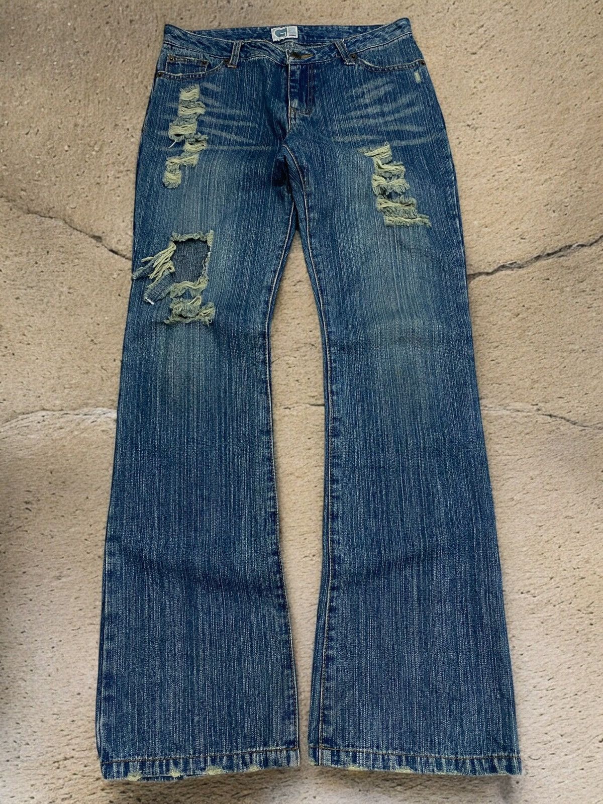 Gf Jean Japan Distressed Denim Blue Way Clawn Marks