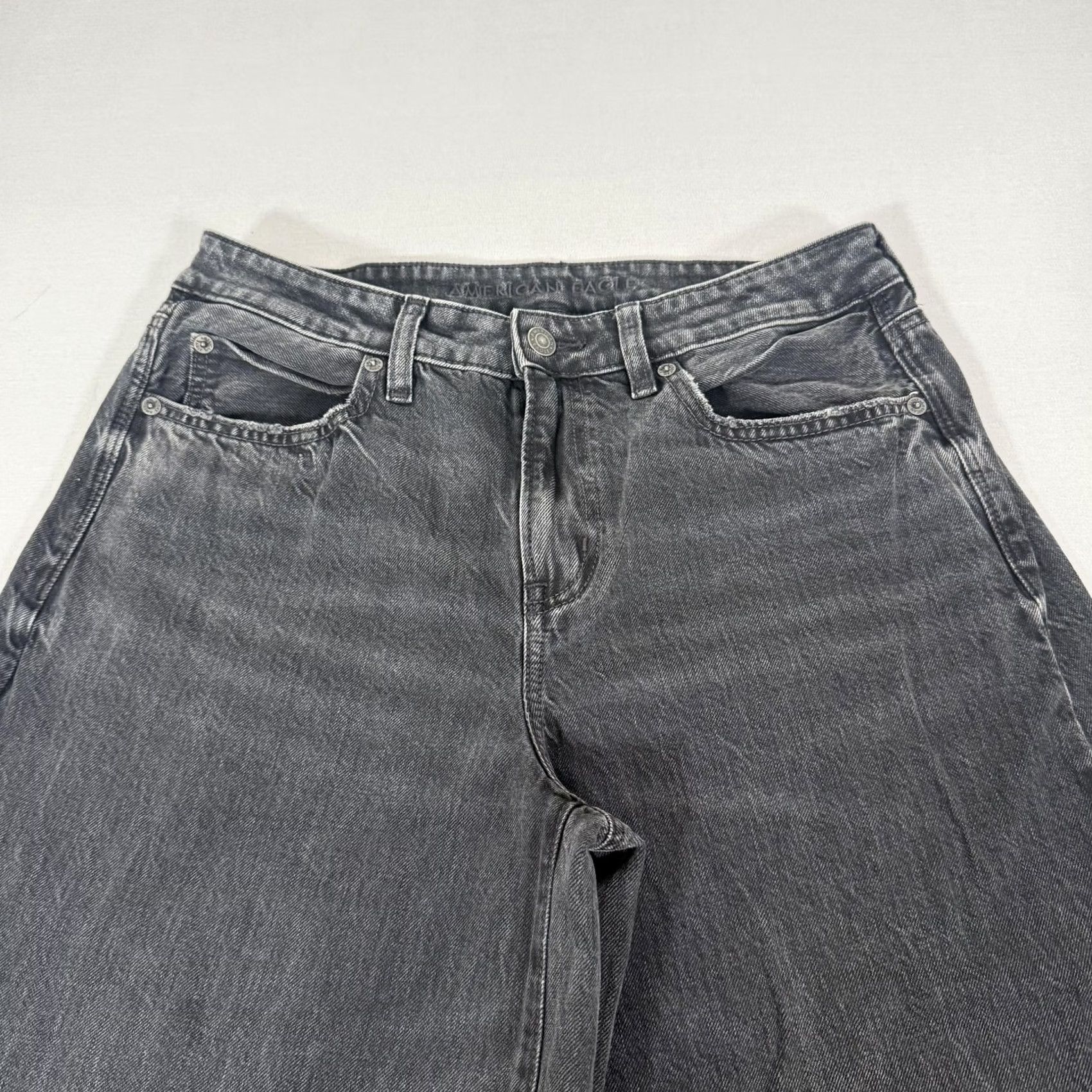 American Eagle Outfitters American Eagle Jeans Womens 6 Black Wide Leg Baggy Denim Pants Stretch Size 28" / US 6 / IT 42 - 3 Thumbnail