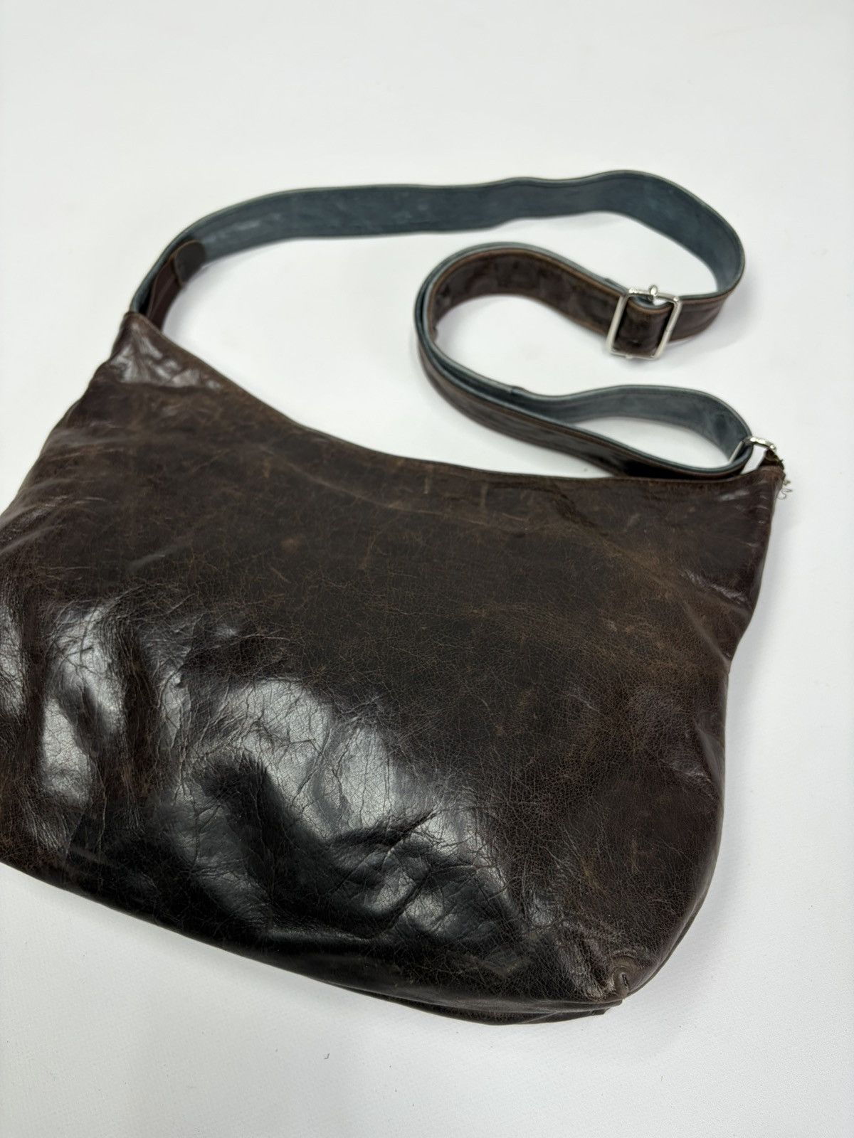 KMRii Brown Studded Leather Bag Y2K Punk Biker Balenciaga Inspired Size ONE SIZE - 10 Thumbnail