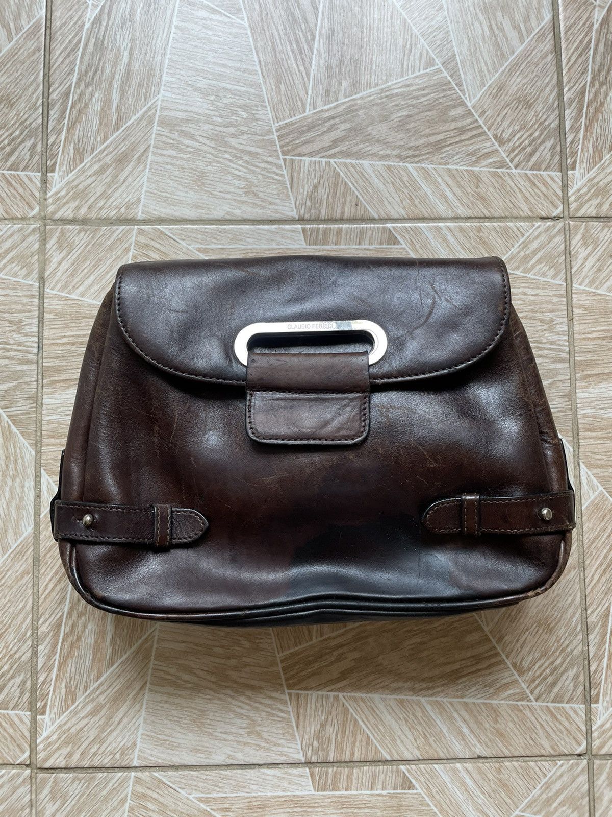 Vintage Retro Vintage Claudio Ferrici Leather Brown Shoulder Bag Size ONE SIZE - 4 Thumbnail