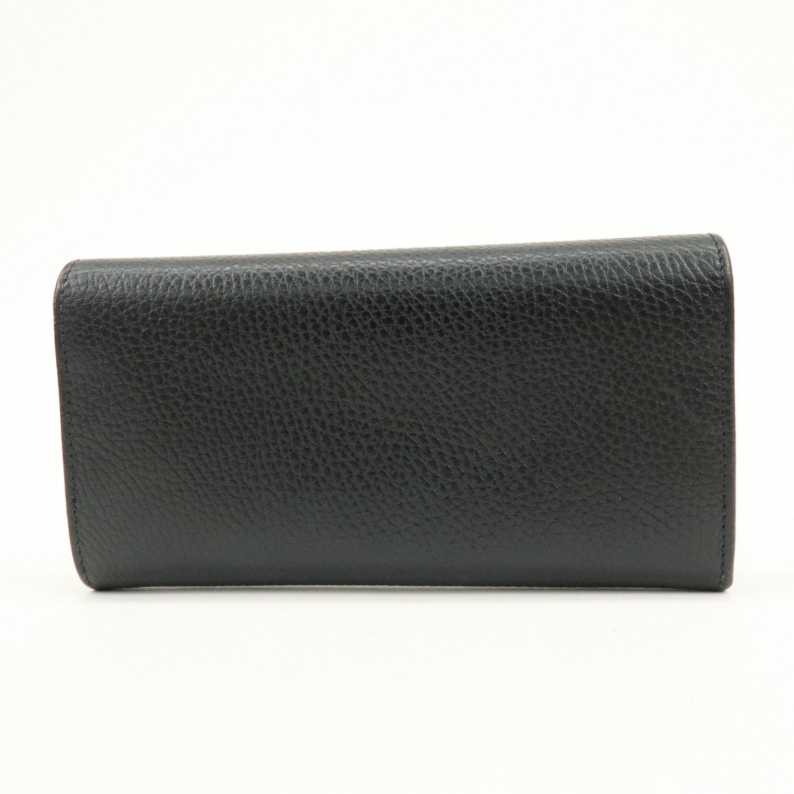 Gucci Gucci GG Marmont Long Flap Calfskin Wallet Black Size ONE SIZE - 2 Thumbnail
