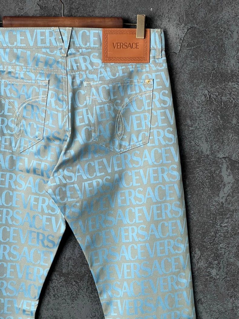 Versace Versace Blue full print jeans Size US 31 - 6 Thumbnail