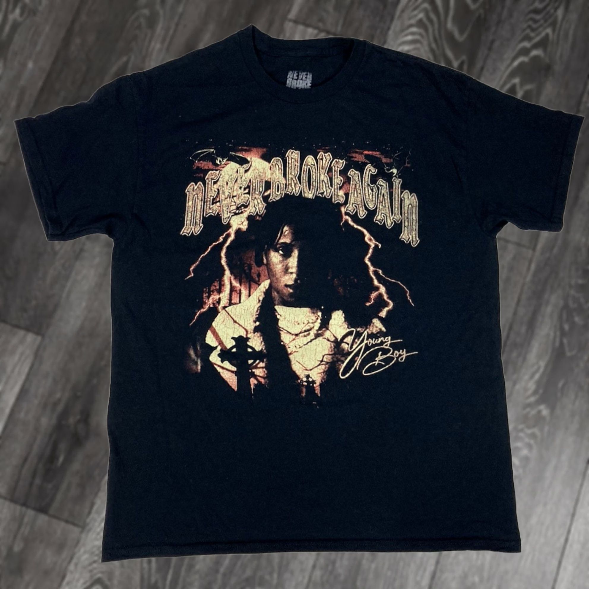 Vintage Never Broke Again YoungBoy Rap Music Graphic T-shirt Men Large Black Young Boy Size US L / EU 52-54 / 3 - 1 Thumbnail