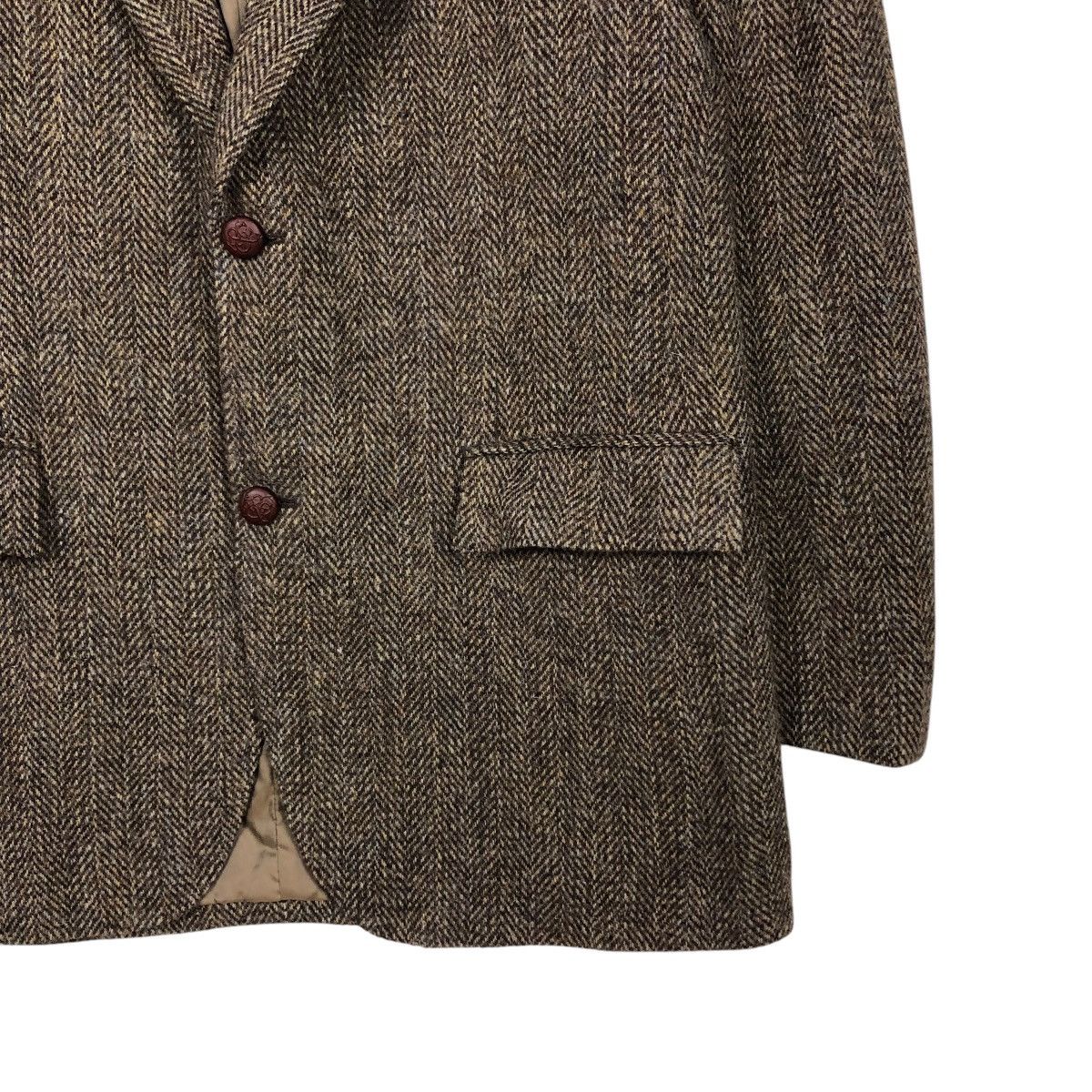 Harris Tweed 🔥VINTAGE WOOL HERRINGBONE JACKET HARRIS TWEED DOUBLE BREAST Size US M / EU 48-50 / 2 - 7 Thumbnail
