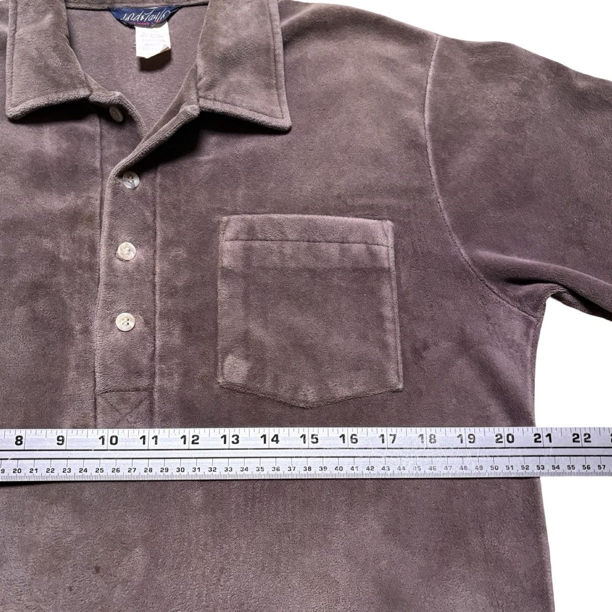 Other Vintage 60s 70s Lord & Taylor Faded Brown Velour Polo Shirt Size US M / EU 48-50 / 2 - 4 Thumbnail