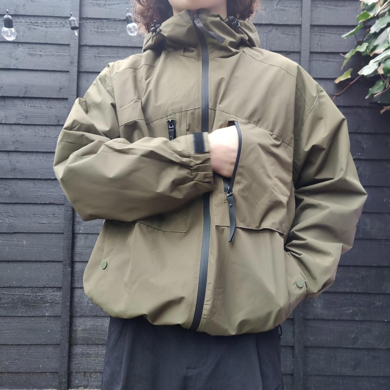 Green Waterproof Teflon Zip Jacket