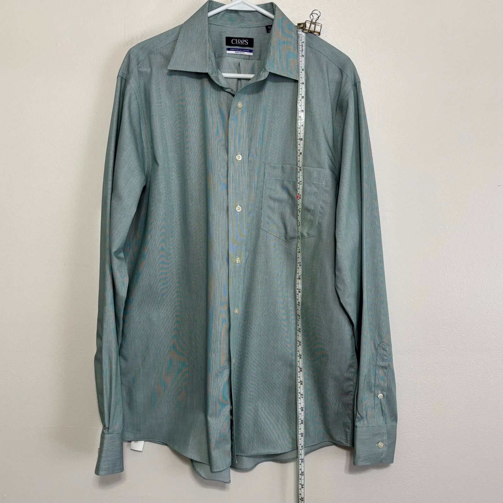 Chaps Chaps Pale Green Button Shirt Size 16.5 36/37 Regular Fit Size US M / EU 48-50 / 2 - 3 Thumbnail