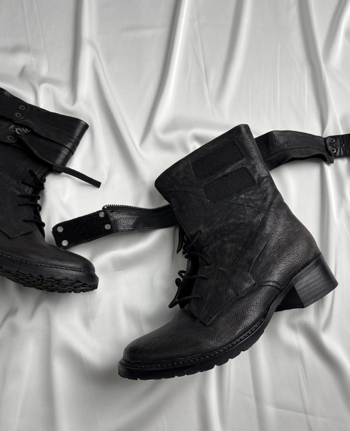 Other Leather belted asymmetrical zip boots Size US 8 / IT 38 - 6 Thumbnail