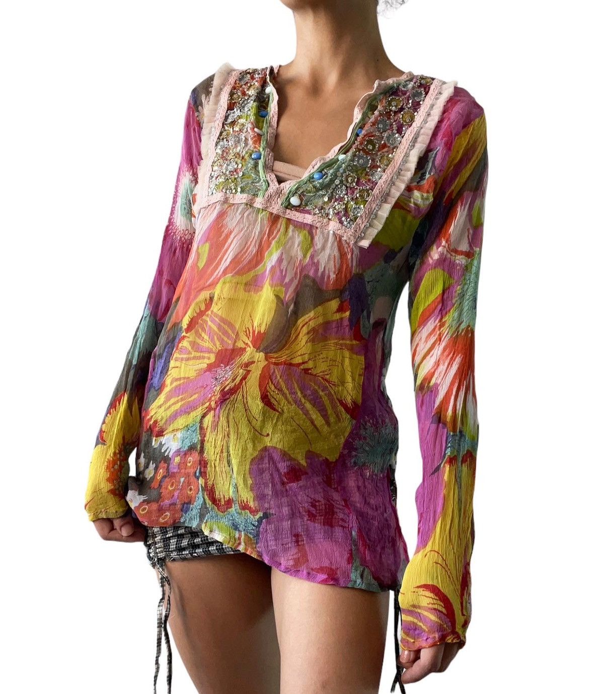 Vintage Y2k silk blouse Size M / US 6-8 / IT 42-44 - 1 Thumbnail