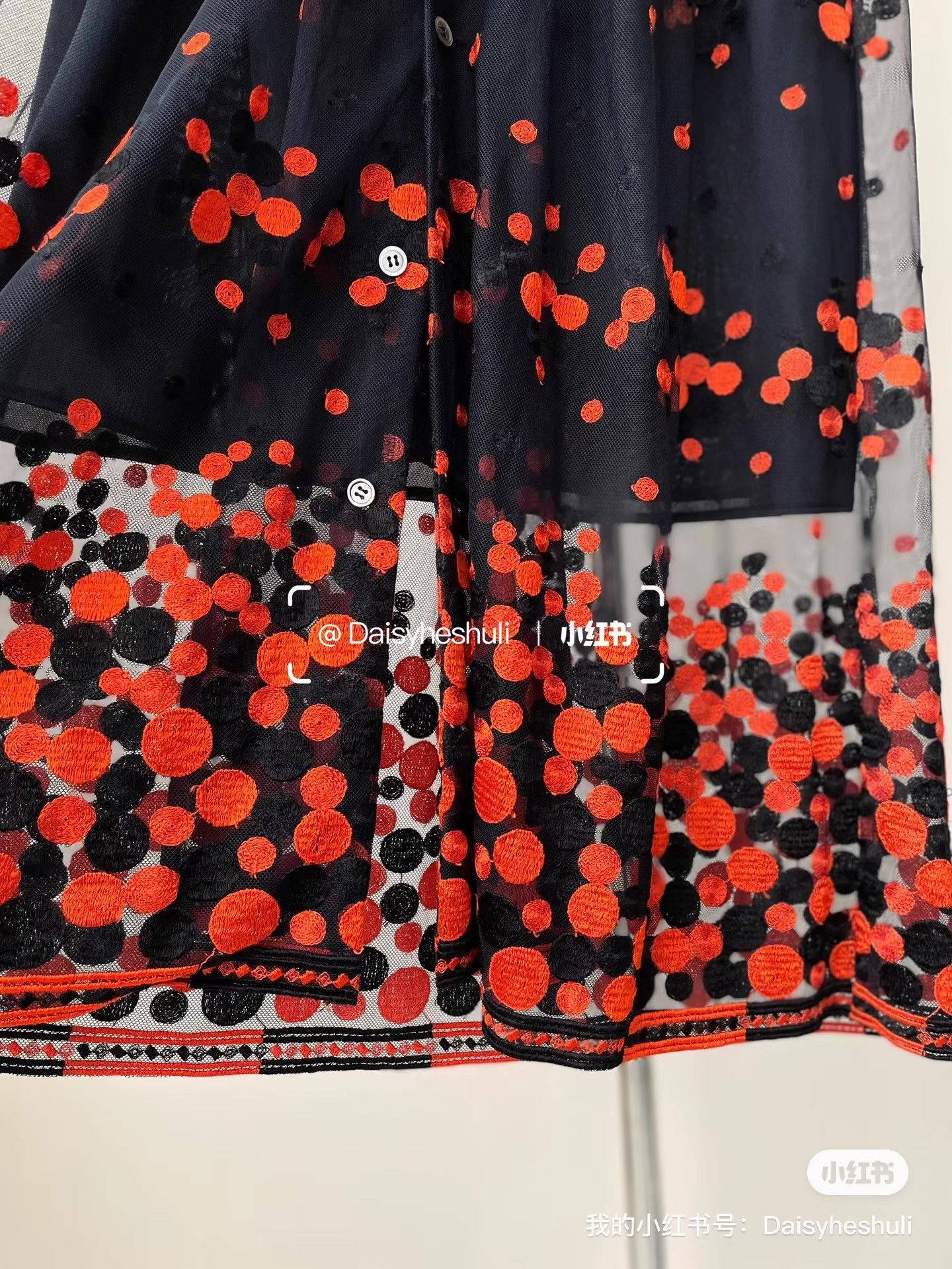 Comme des Garcons Comme des Garçons CDG Robe Mesh Embroidered Dress Ｑ24 Size M / US 6-8 / IT 42-44 - 5 Thumbnail