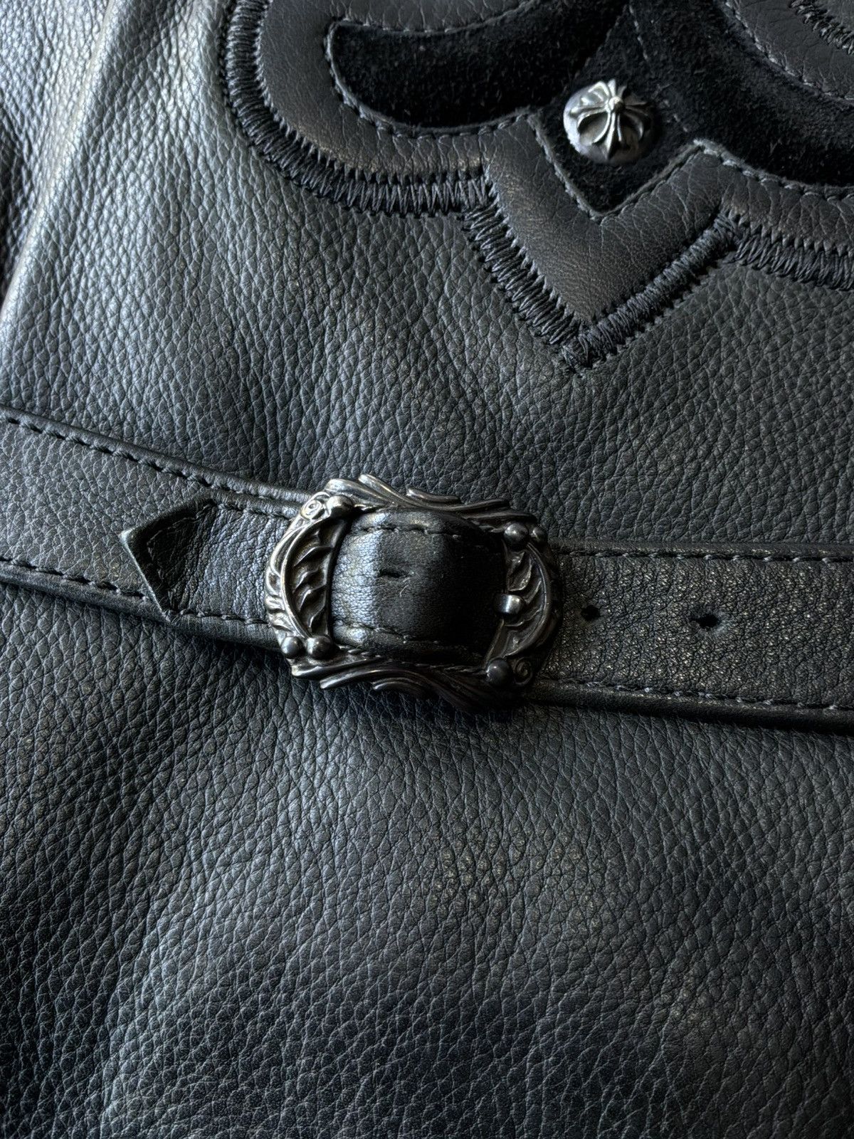 Chrome Hearts 90s Chrome Hearts - Filigree Cross Leather Vest Size US S / EU 44-46 / 1 - 11 Thumbnail