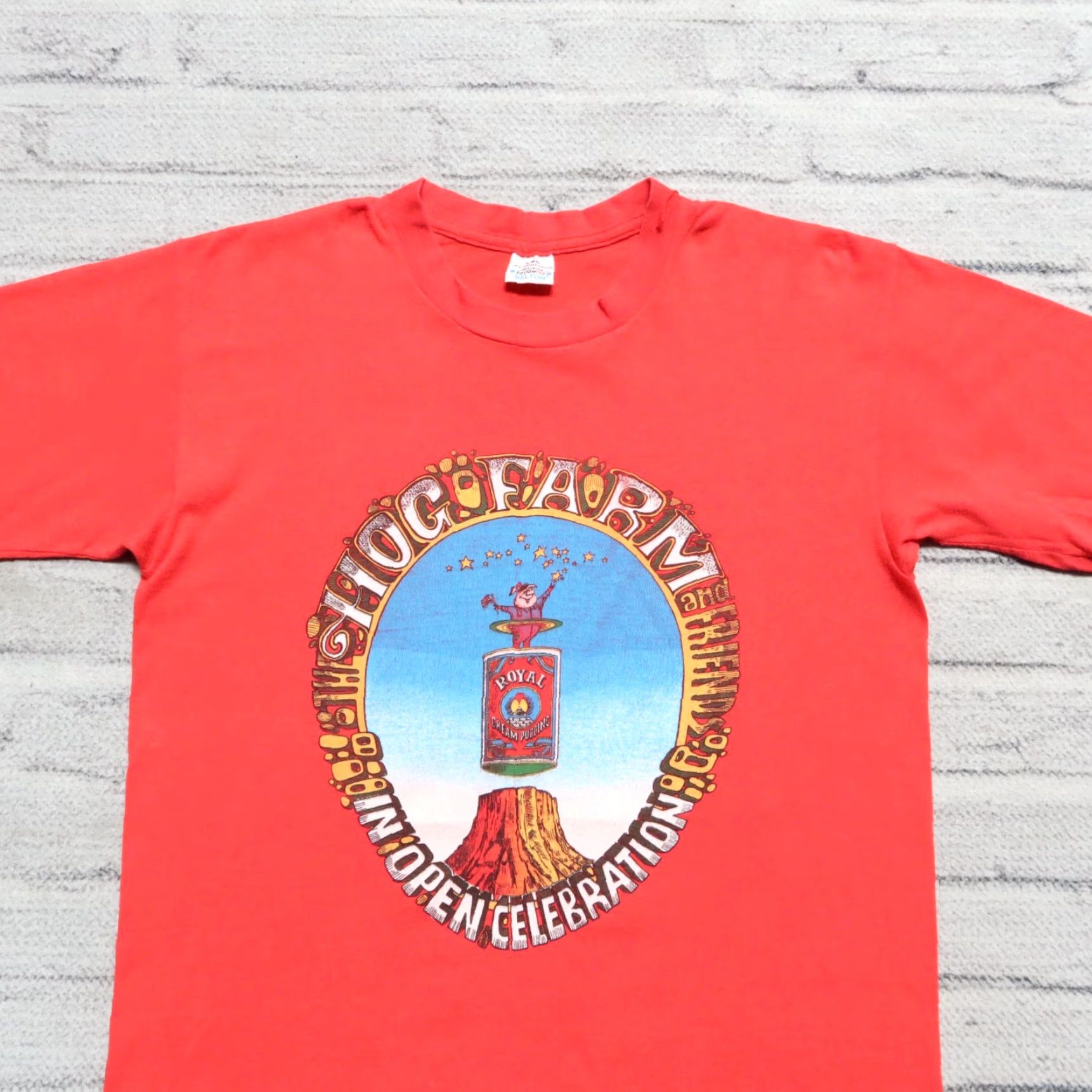 Vintage Vintage Hog Farm & Friends by Wavy Gravy Ken Kesey Shirt M Red Belton T-Shirt Men XS? Size US M / EU 48-50 / 2 - 2 Thumbnail