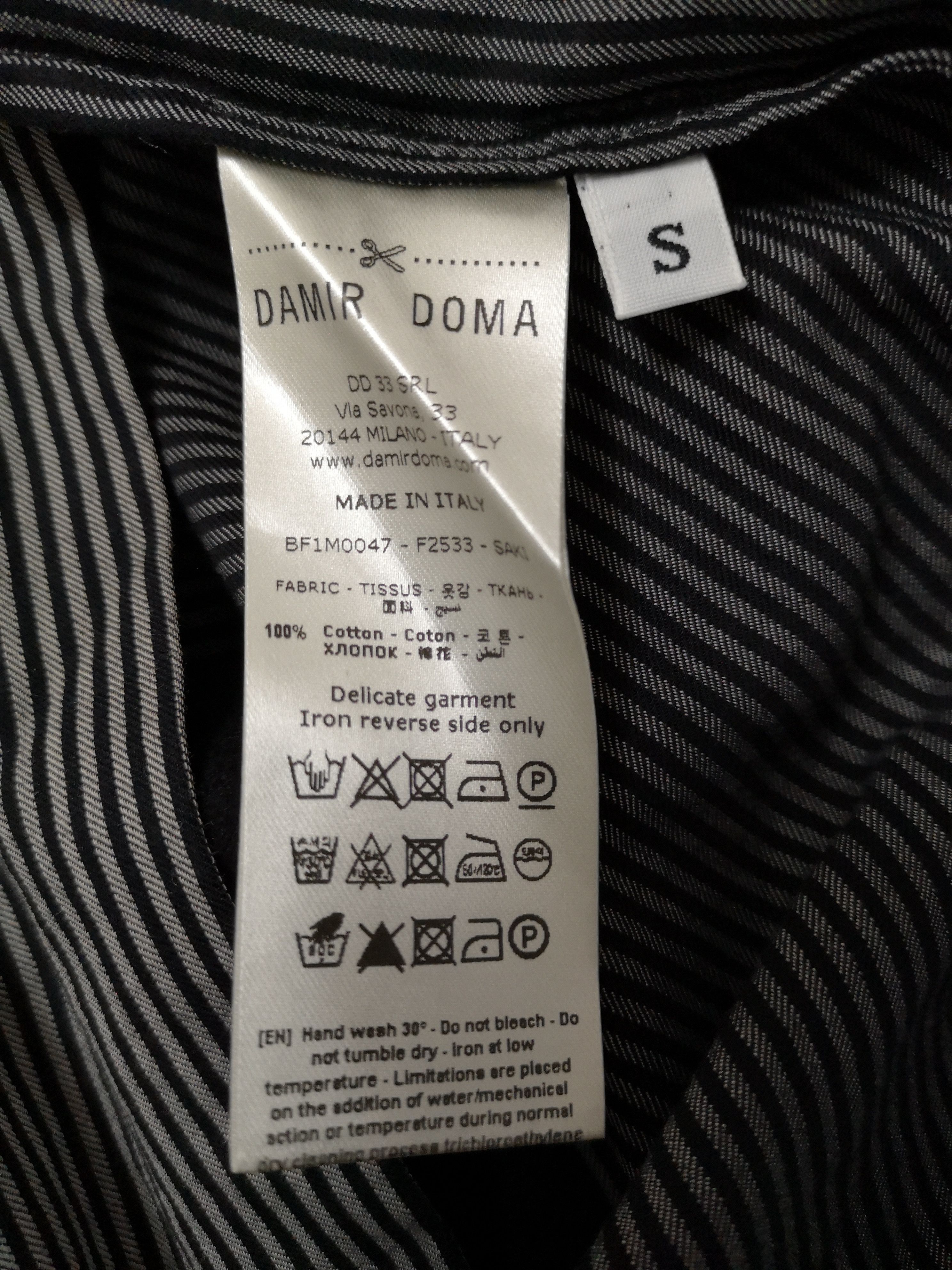 Damir Doma Stripe Shawl Collar Tie Side Shirt Size US S / EU 44-46 / 1 - 4 Thumbnail