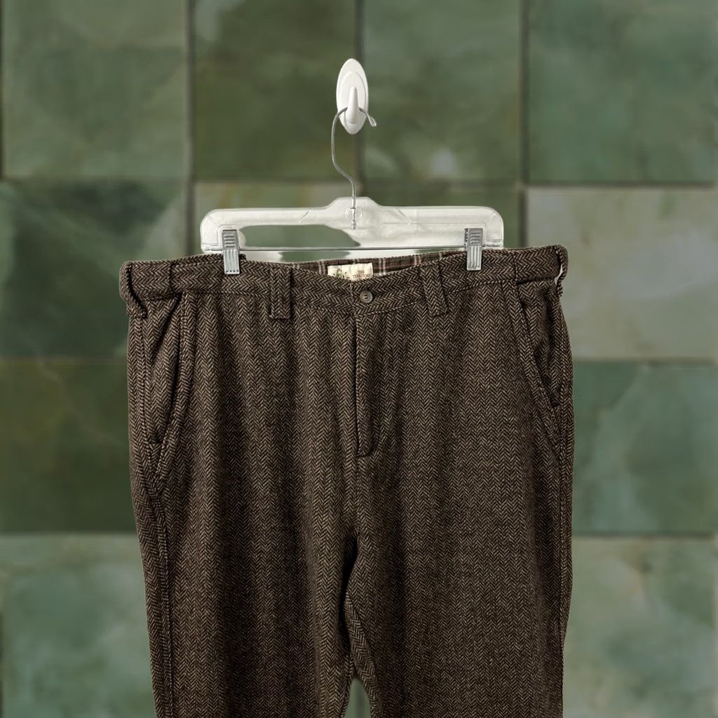 The Territory Ahead The Territory Ahead Pants Mens 40x30 Brown Herringbone Wool Blend YKK T1804 Size US 40 / EU 56 - 1 Thumbnail