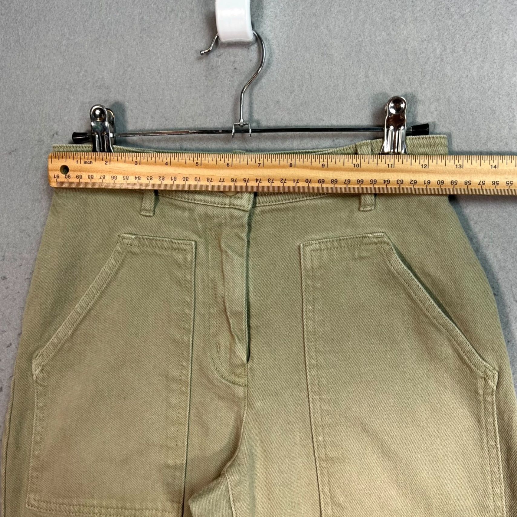 Vintage VINTAGE Wilfred Free High-Waisted Straight-Leg Pants Womens 0 Beige Cotton Polyester Flat Front 29 in Inseam Womens Size 25" / US 0 / IT 36 - 5 Thumbnail