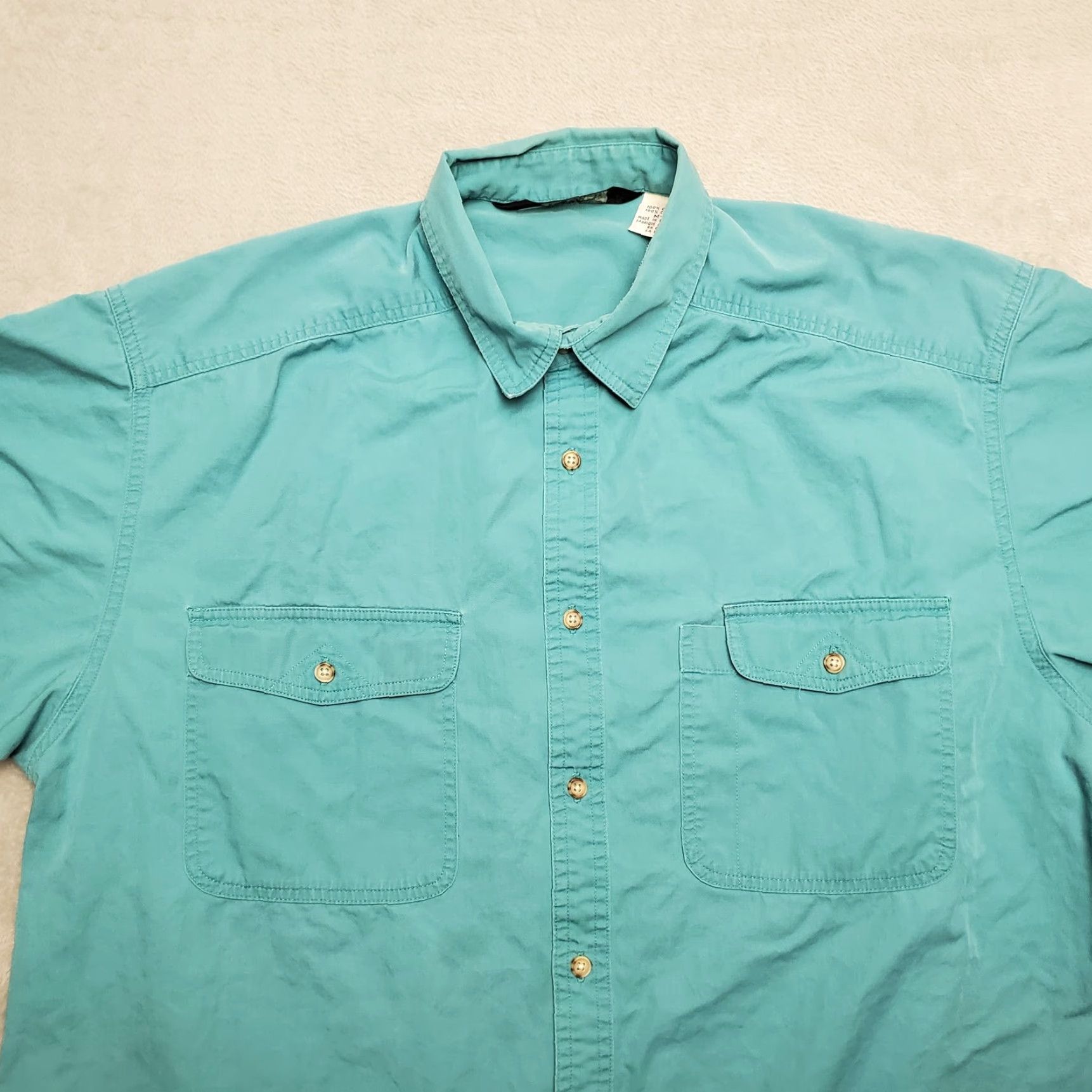 The North Face VINTAGE The North Face Shirt Mens XL Blue Green Button Short Sleeve Outdoor Twill Size US XL / EU 56 / 4 - 6 Thumbnail