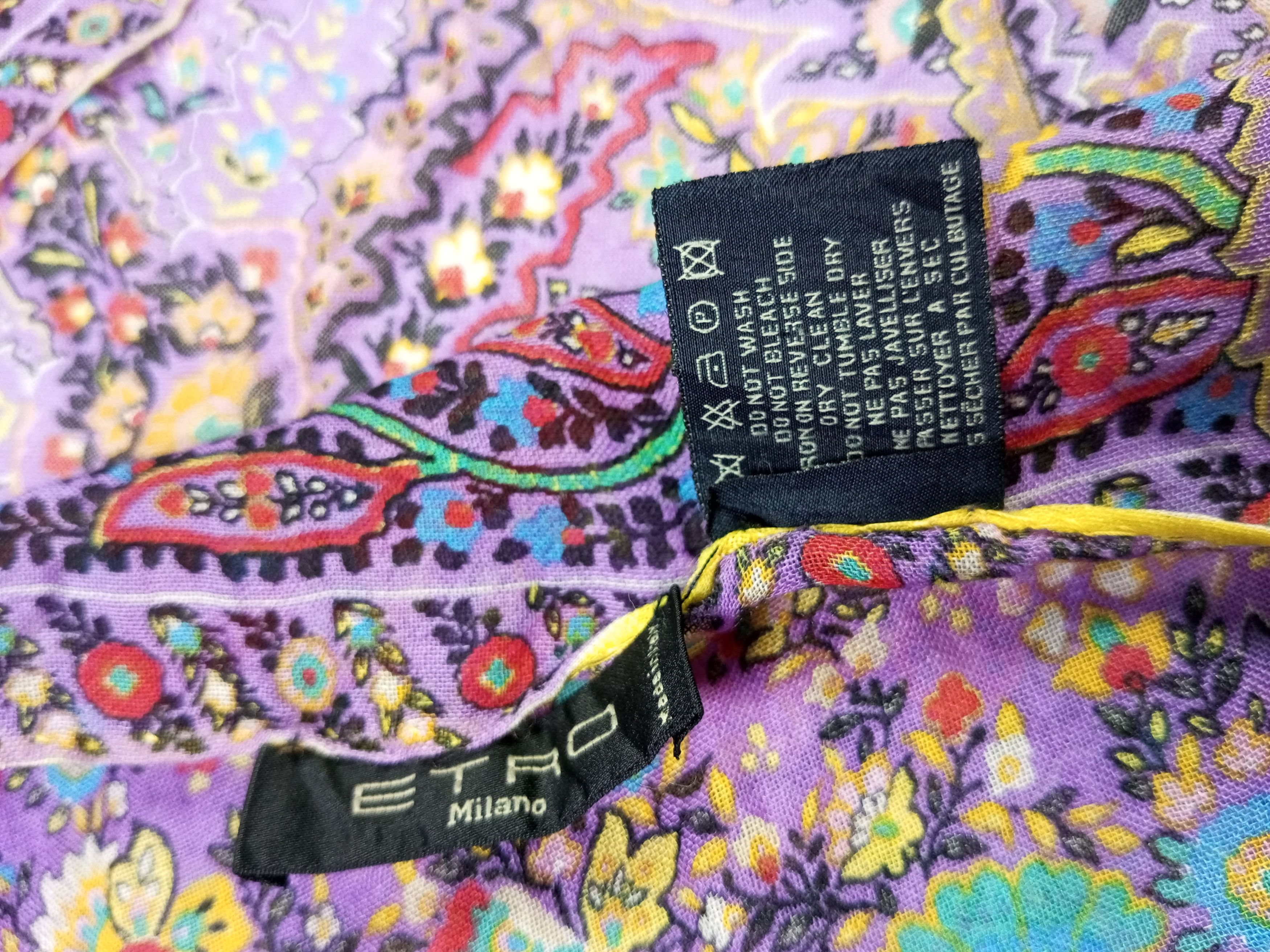 Etro × Vintage Etro Milano 50% Woll 50% Silk Scarf Size ONE SIZE - 7 Thumbnail