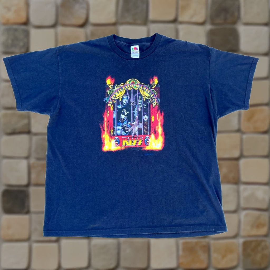 Fruit Of The Loom Vintage Kiss Psycho Circus Band T-Shirt - Black - Short Sleeve - 2XL Size US XXL / EU 58 / 5 - 1 Thumbnail