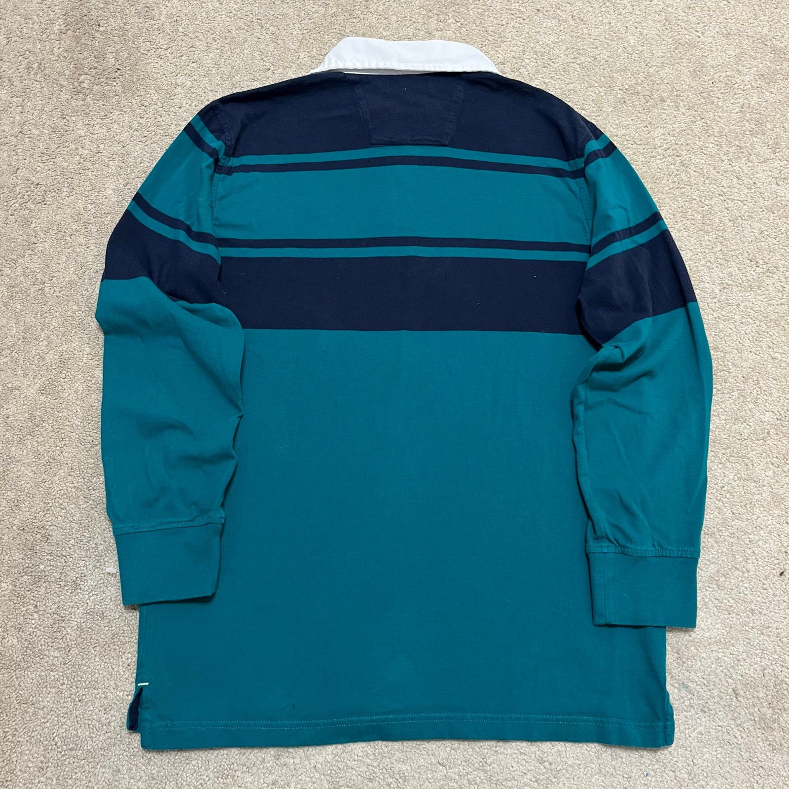 Nautica Nautica Turquoise/Navy Long Sleeve Rugby Polo Shirt Large Size US L / EU 52-54 / 3 - 3 Thumbnail