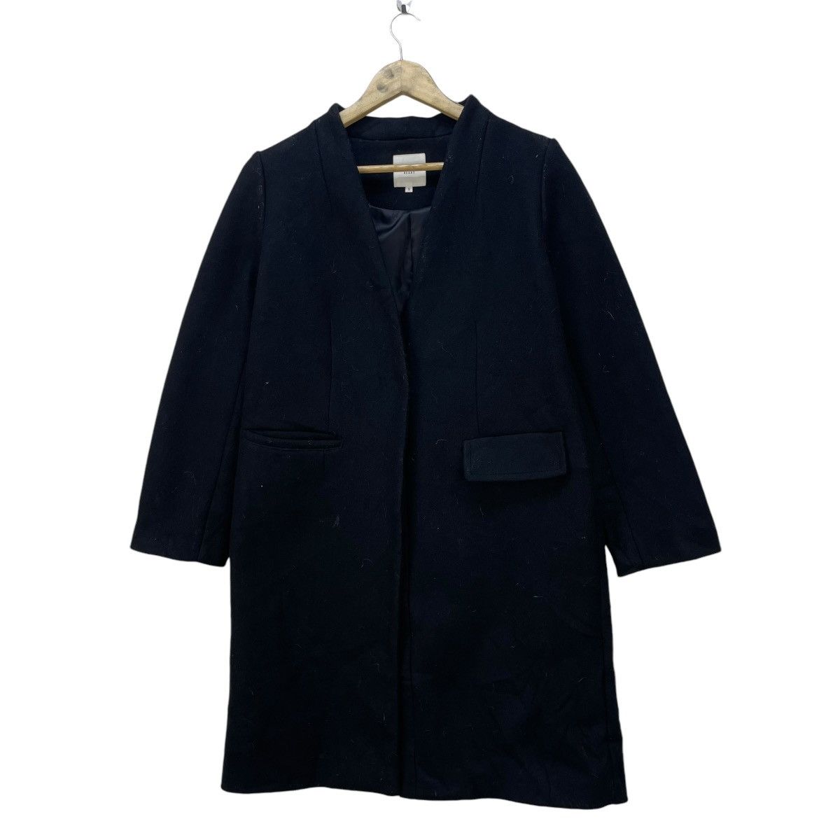 Beams Plus × Yohji Yamamoto 💥Vintage Beams Heart Japan Collar Less Long Coat Wool Jacket Size S / US 4 / IT 40 - 3 Thumbnail