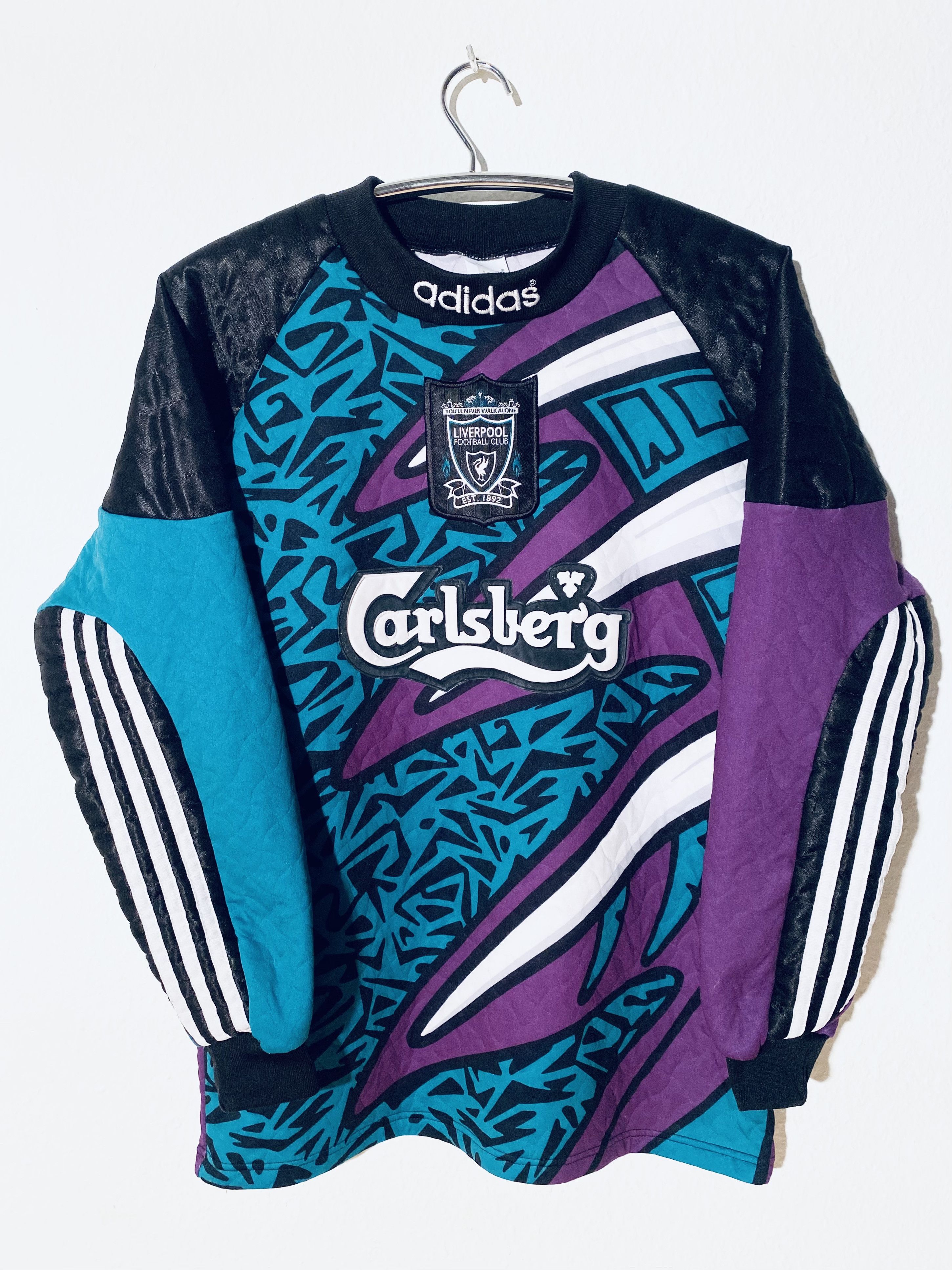 Adidas × Vintage Liverpool Goalkeeper Football Shirt Jersey 1995 - 1996 Size US S / EU 44-46 / 1 - 1 Thumbnail