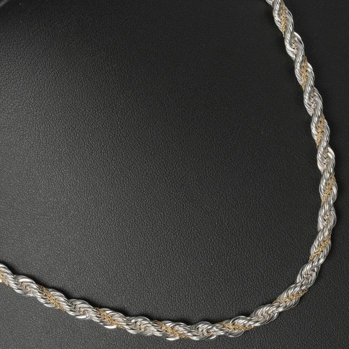 Tiffany & Co. Tiffany Necklace Twist 45cm Silver 925 K18 Gold TIFFANY
