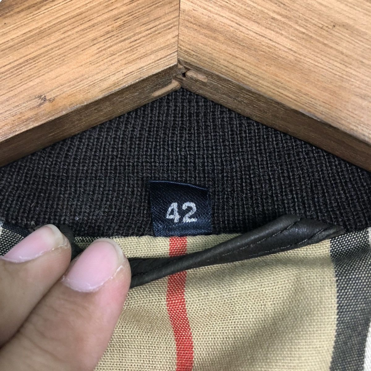 Burberry 🔥VINTAGE LEATHER JACKET BURBERRY LONDON NOVA CHECK BLANKET Size US M / EU 48-50 / 2 - 20 Thumbnail
