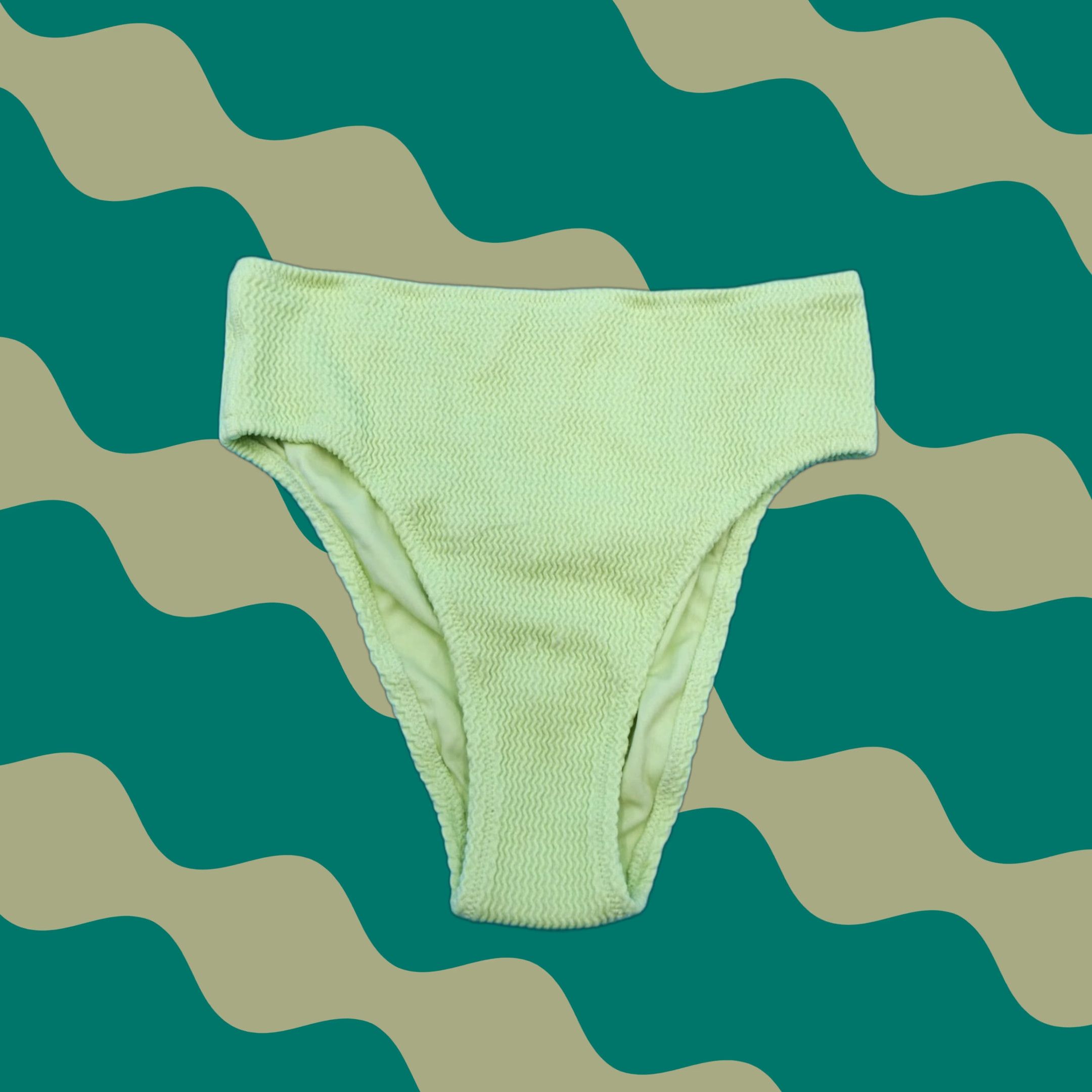 Victo rias Secret Lime Green XS -M High Waisted Swim Bikini Bottom Swimsuit New