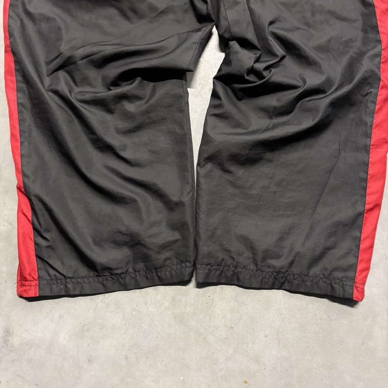 Vintage Vintage Y2K/2000s Baggy Black Trackpants with red stripe and leg zippers! Size US 38 / EU 54 - 4 Thumbnail