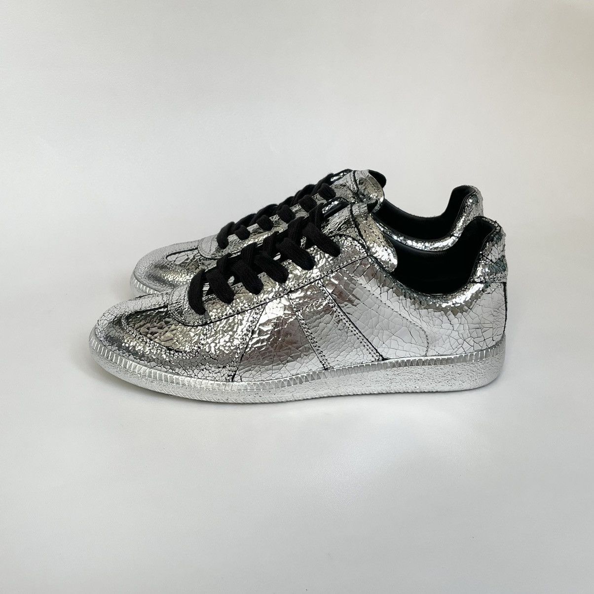 Maison Margiela ‘Cracked Mirror’ Leather GAT Sneakers Size US 7 / IT 37 - 18 Thumbnail