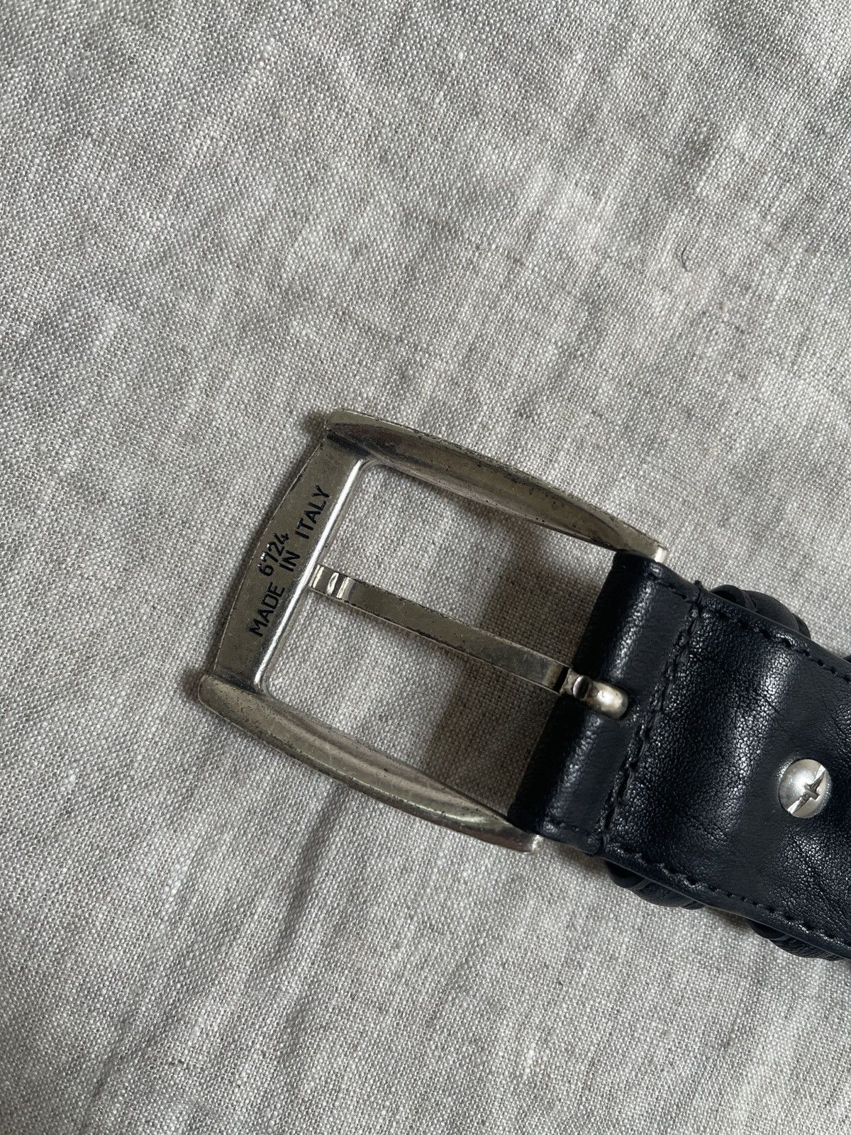 GR-Uniforma GR-Uniforma Black Leather Embossed Belt | Gosha Rubchinskiy Size ONE SIZE - 6 Thumbnail