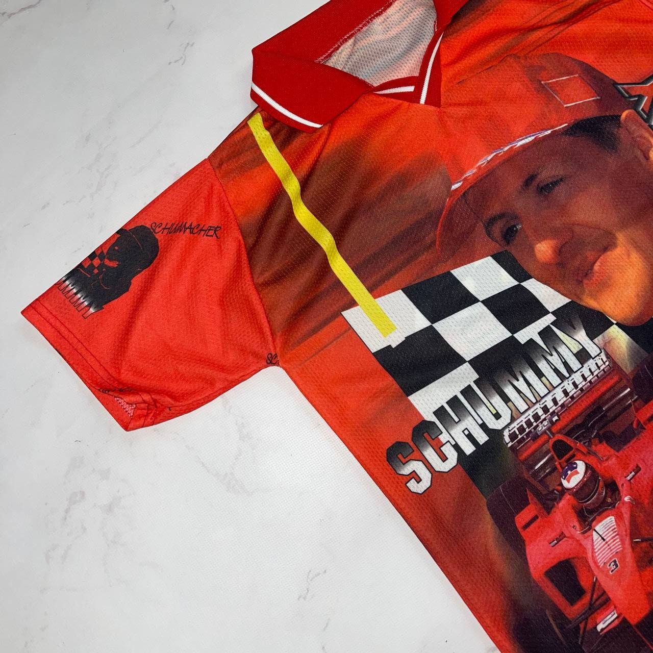 Vintage VINTAGE 90S F1 MICHAEL SCHUMACHER AOP JERSEY Size US M / EU 48-50 / 2 - 4 Thumbnail