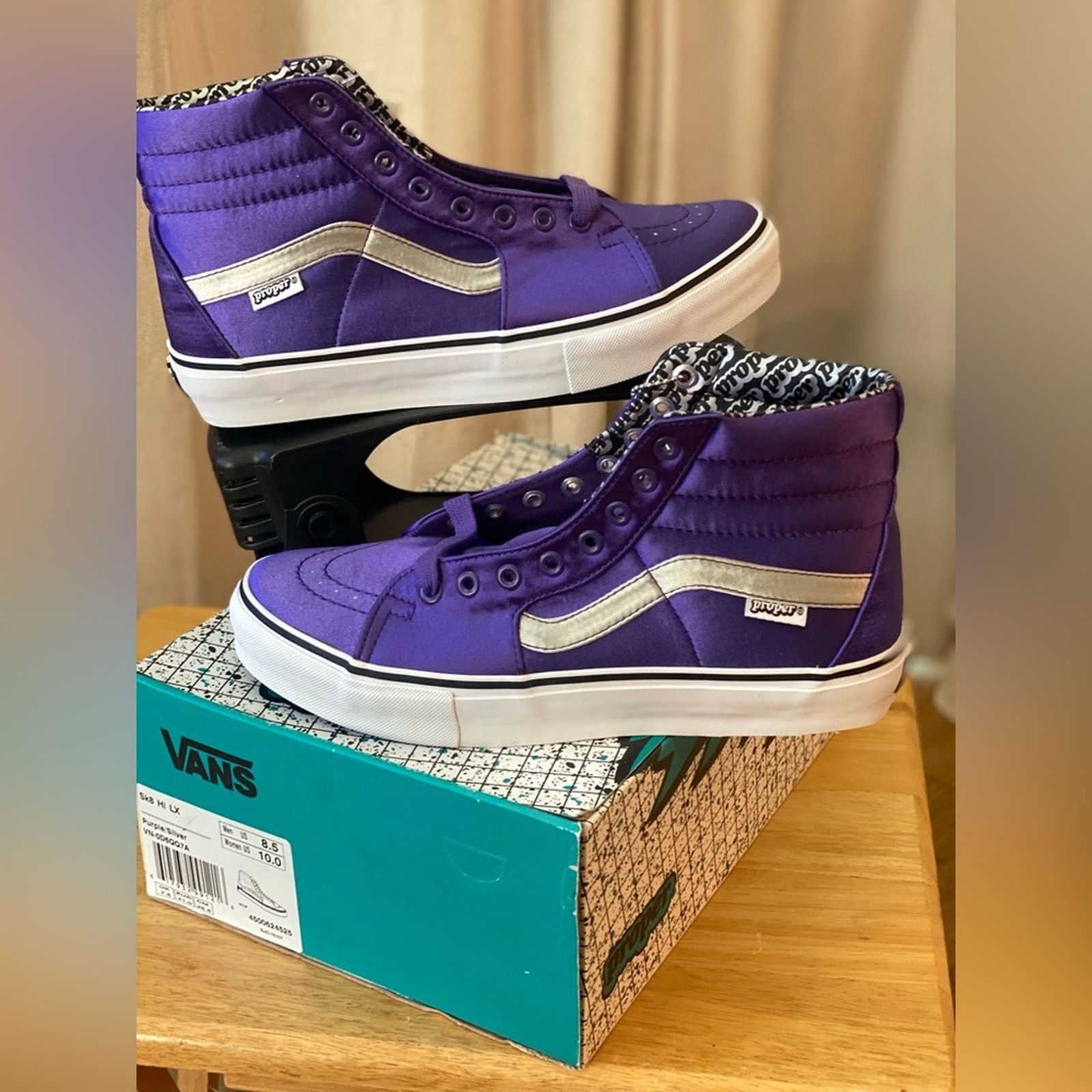Vans Vans SK8 Hi LX x Proper purple/silver m8.5 Size US 8 / EU 41 - 4 Thumbnail