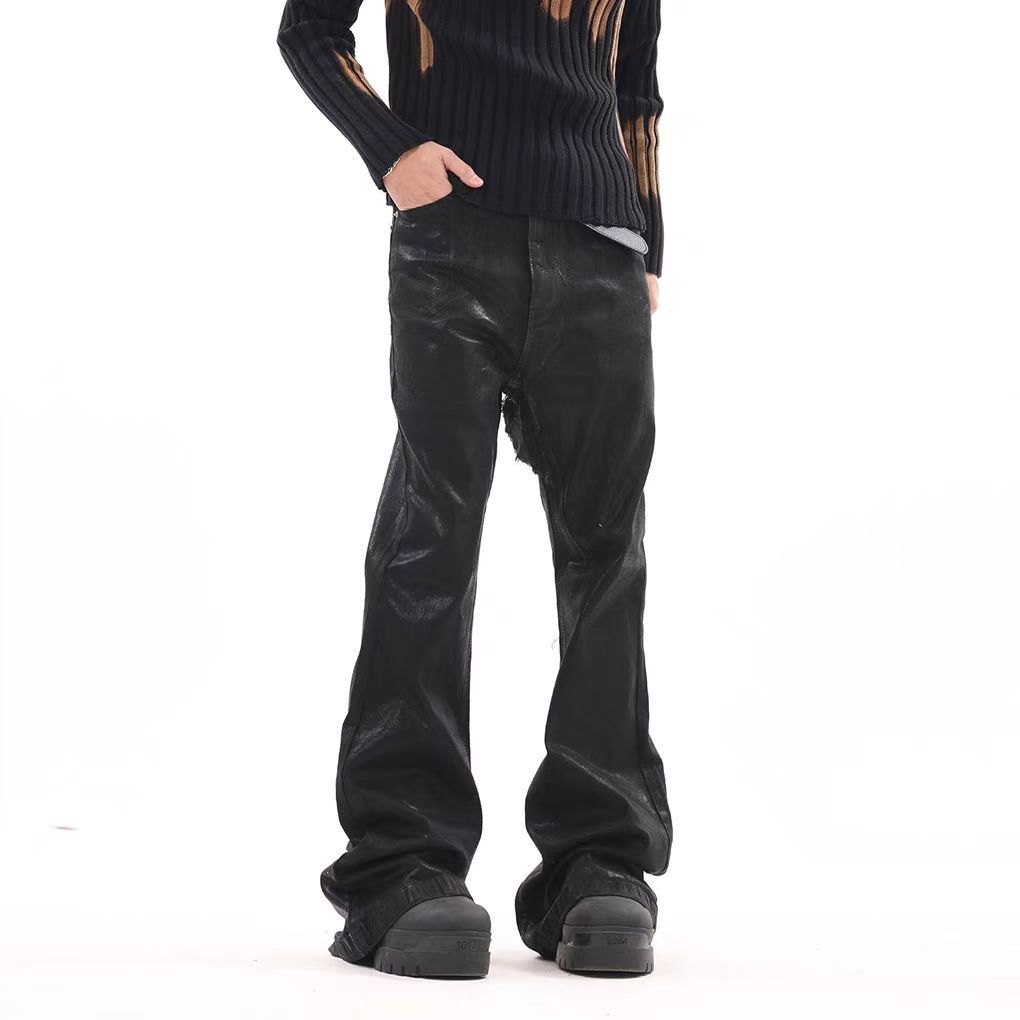 Japanese Brand Vintage Coated Flutter Micro Flare Hip Hop Jeans Size US 34 / EU 50 - 1 Thumbnail