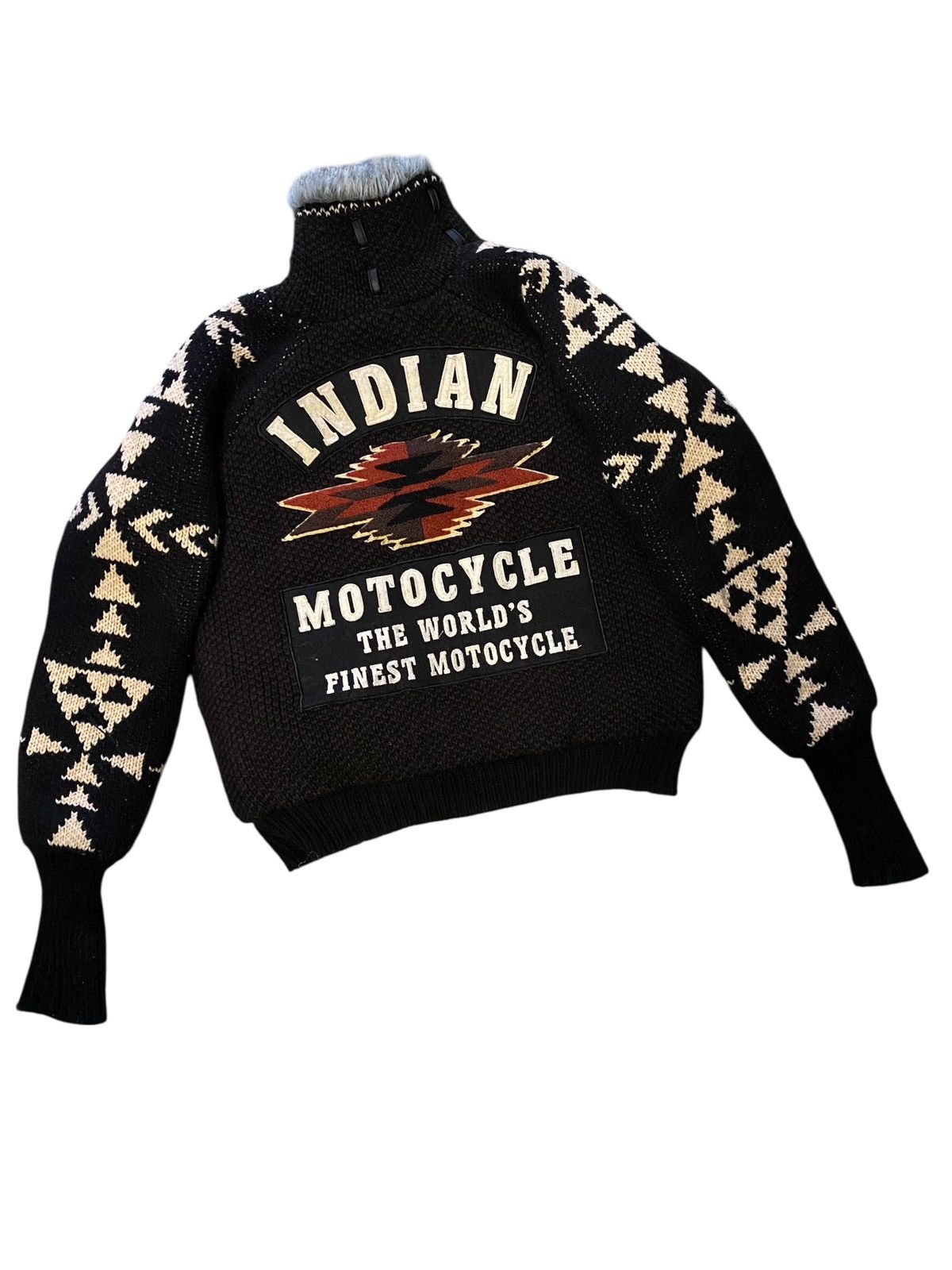 Indian Motorcycle Indian Motorcycle club fur knit navajo print jacket Size US M / EU 48-50 / 2 - 3 Thumbnail