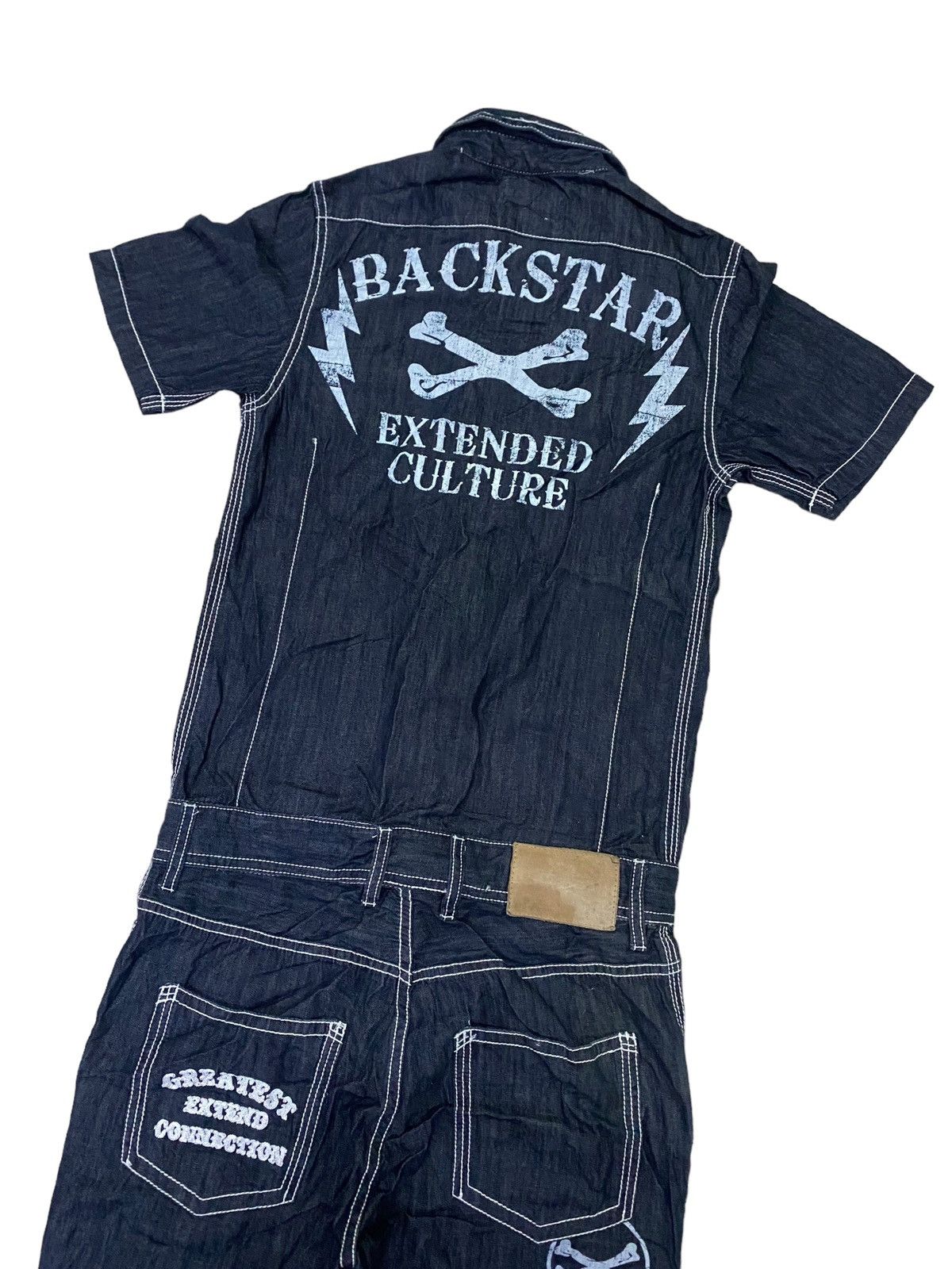 Japanese Brand 💥Vtg Japanese Brand Back Star Overalls Denim Size 34" / US 12 / IT 48 - 2 Thumbnail