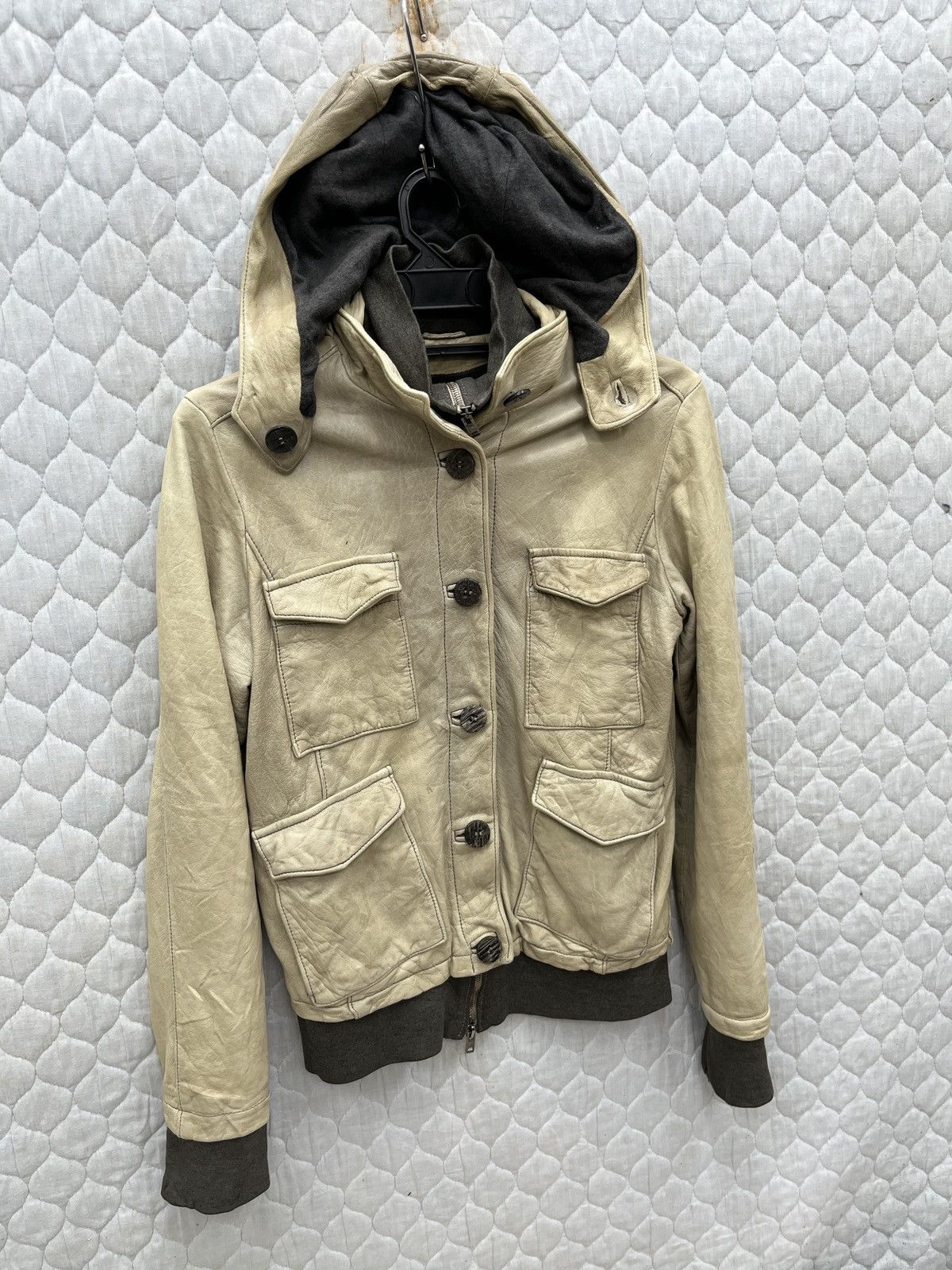 Giorgio Brato 🔥🔥🔥STEALS GIORGIO BRATO LEATHER JACKET DETACHABLE HOODIE Size XS / US 0-2 / IT 36-38 - 4 Thumbnail