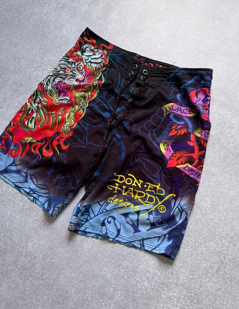 Christian Audigier Vintage Ed Hardy Christian Audigier Y2K Tatoo Shorts 36 Size US 36 / EU 52 - 2 Thumbnail