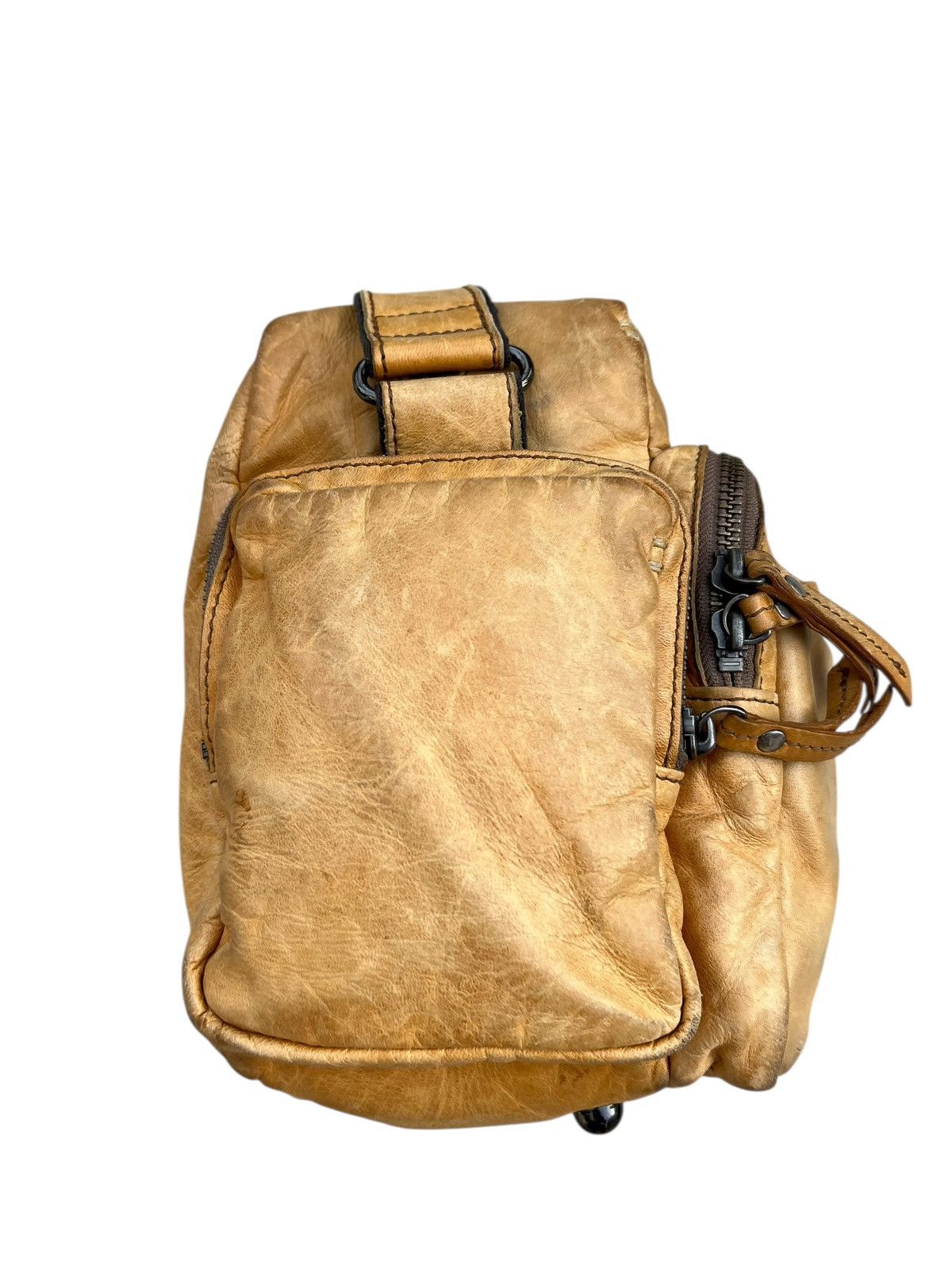 Leather LINK-KU Japan Stains Patina Horse Leather Messenger Bag Size ONE SIZE - 14 Thumbnail