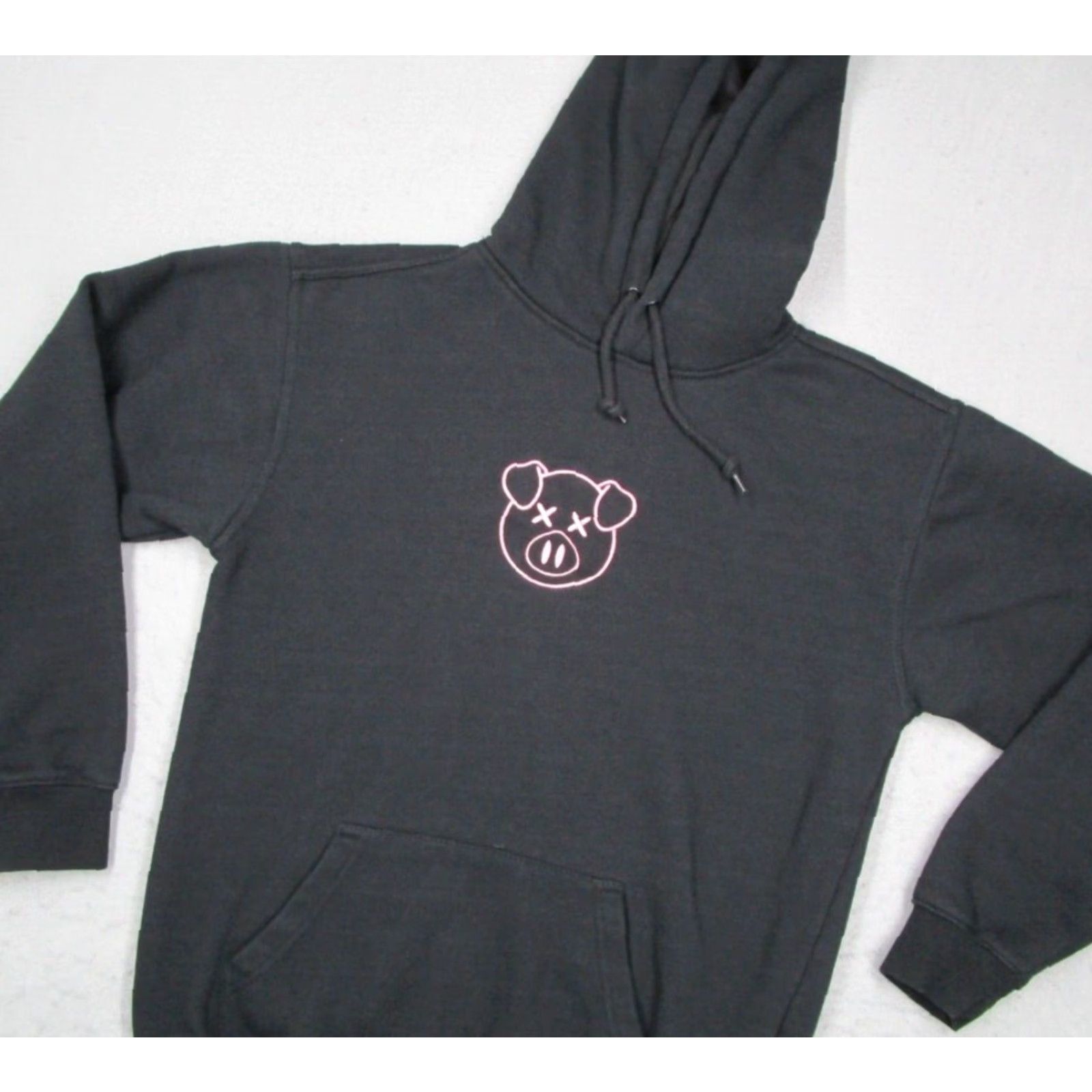 Vintage VINTAGE Shane Dawson Hoodie Mens Small Black Cotton Fleece Pullover Embroidered Pink Pig Art Animal 90s Men's Size US S / EU 44-46 / 1 - 2 Thumbnail